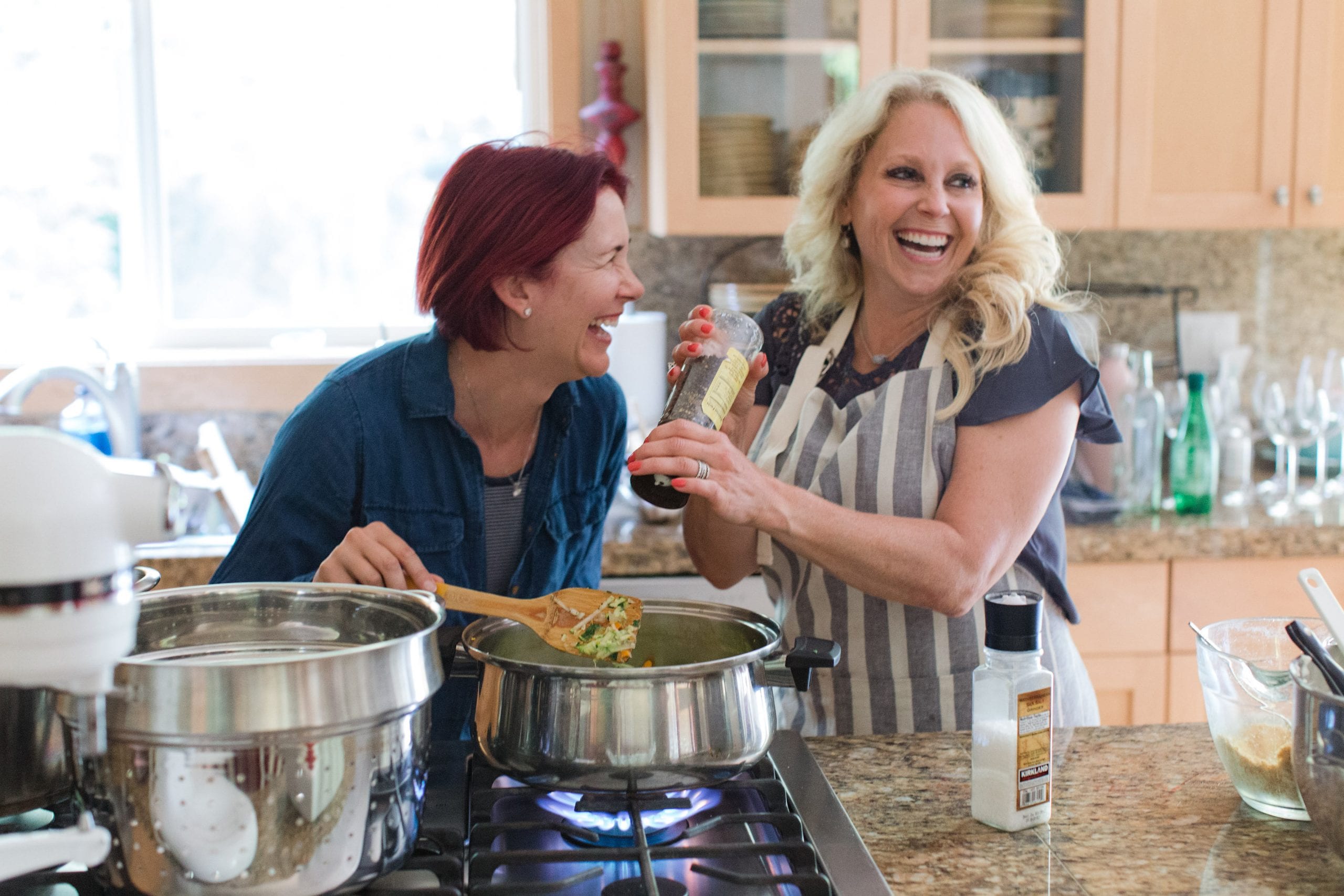 cooking together farm fresh produce