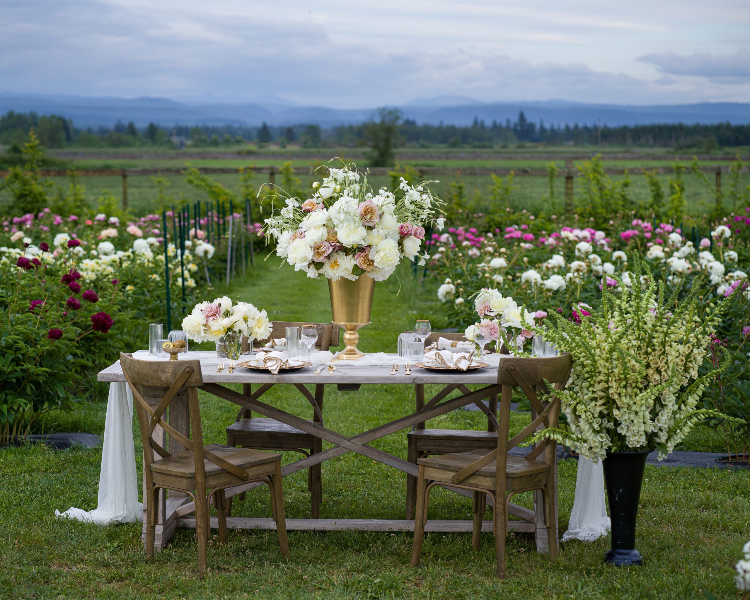 wedding tablescape flower farm