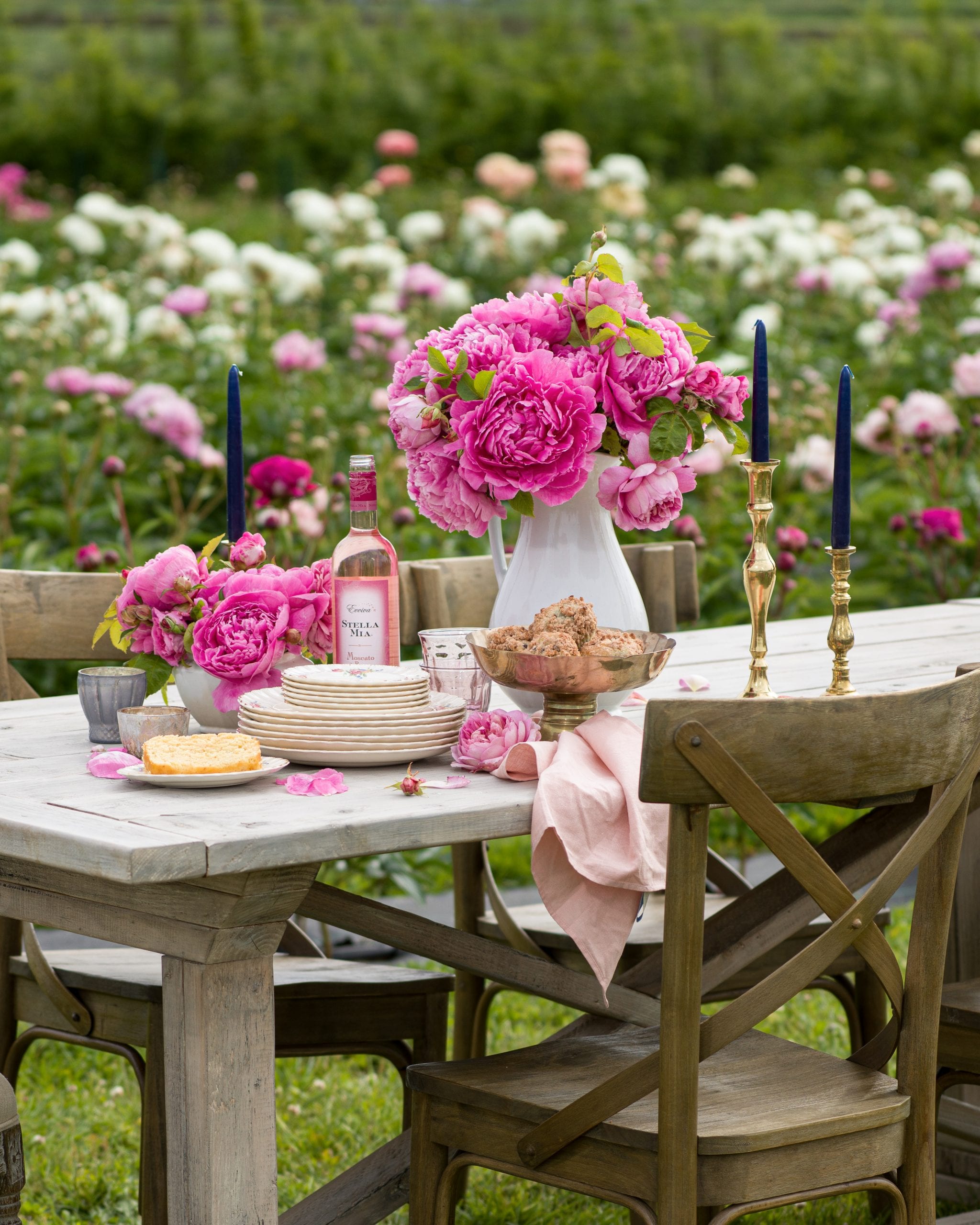 pink peonies flower farm