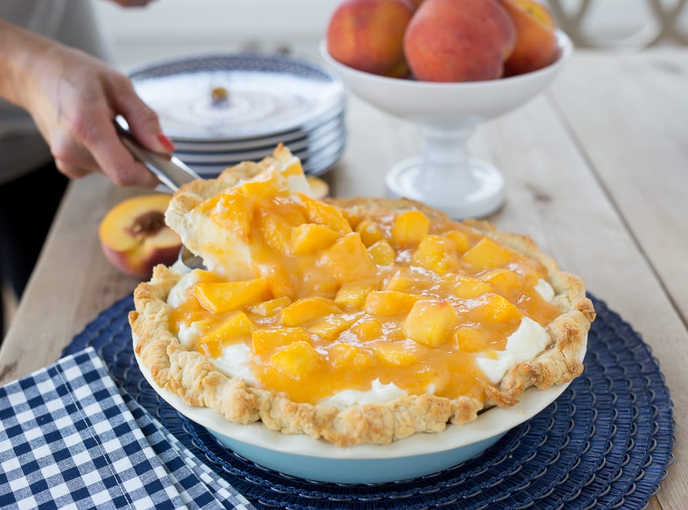 Homemade Fresh Peach Pie  Pie With Cream Cheese Filling