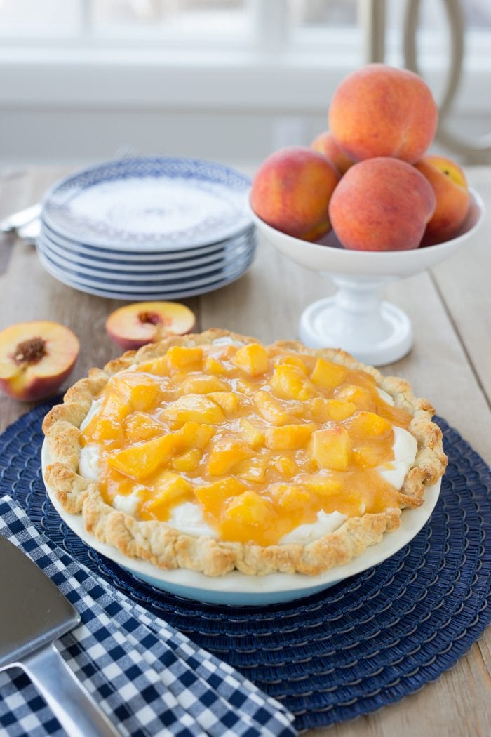 Homemade Fresh Peach Pie | Pie With Cream Cheese Filling