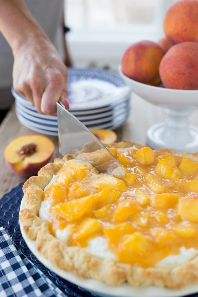 Homemade Fresh Peach Pie Pie With Cream Cheese Filling 2438