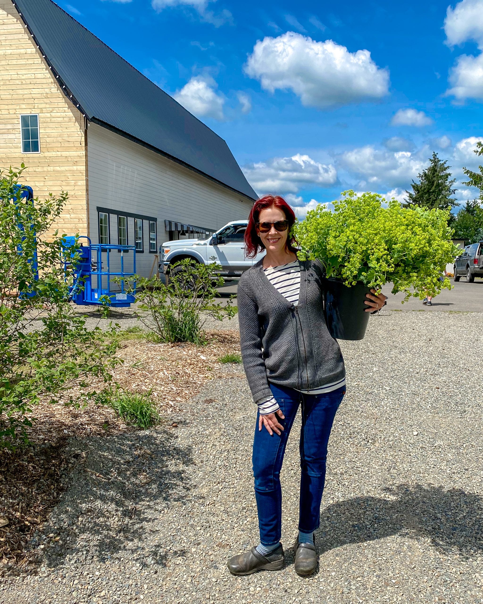 Amy Brown owner laughing goat flower farm