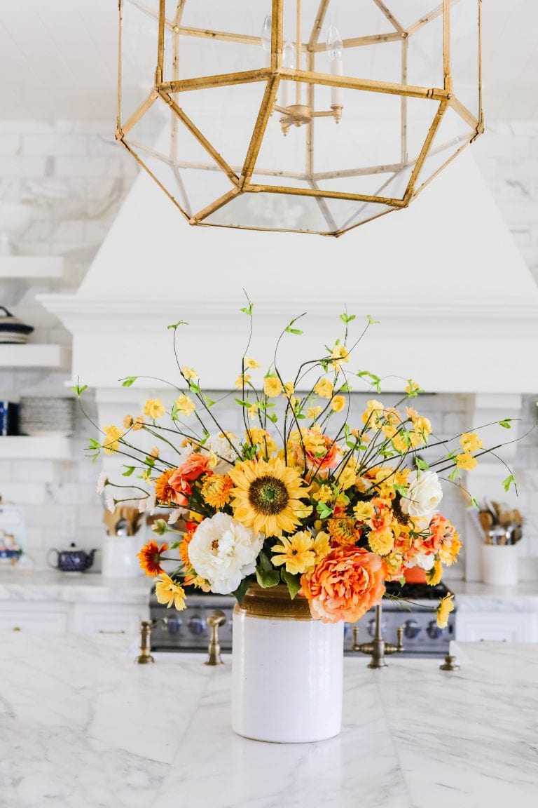 sunflower faux floral centerpiece