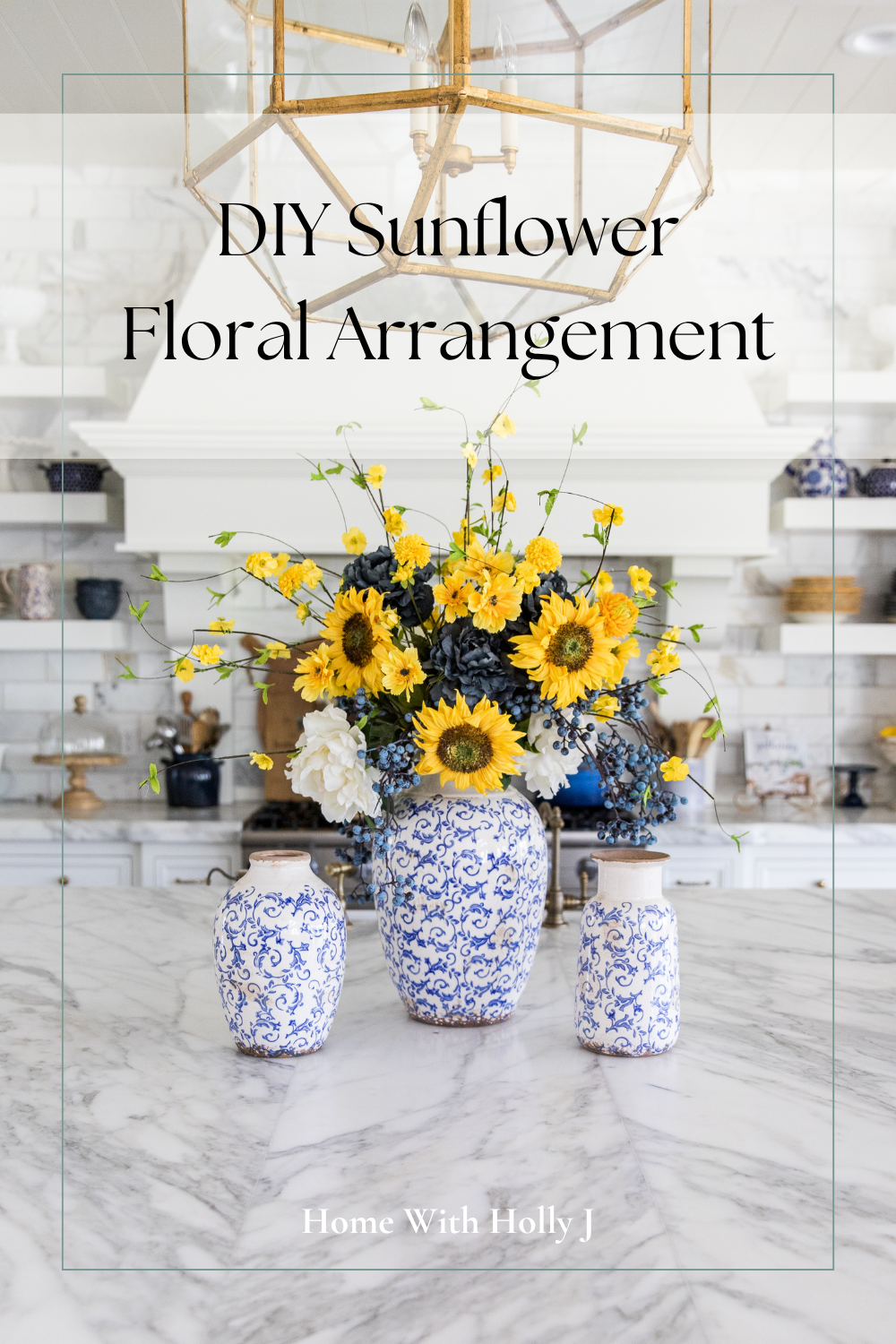 Blue and Yellow Summer/Fall DIY Floral Arrangement