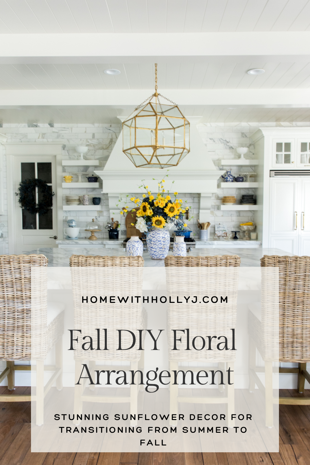 Blue and Yellow Summer/Fall DIY Floral Arrangement