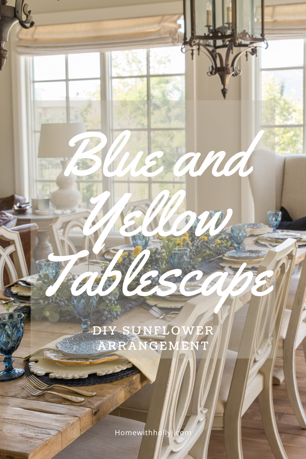 Blue and Yellow Summer/Fall DIY Floral Arrangement