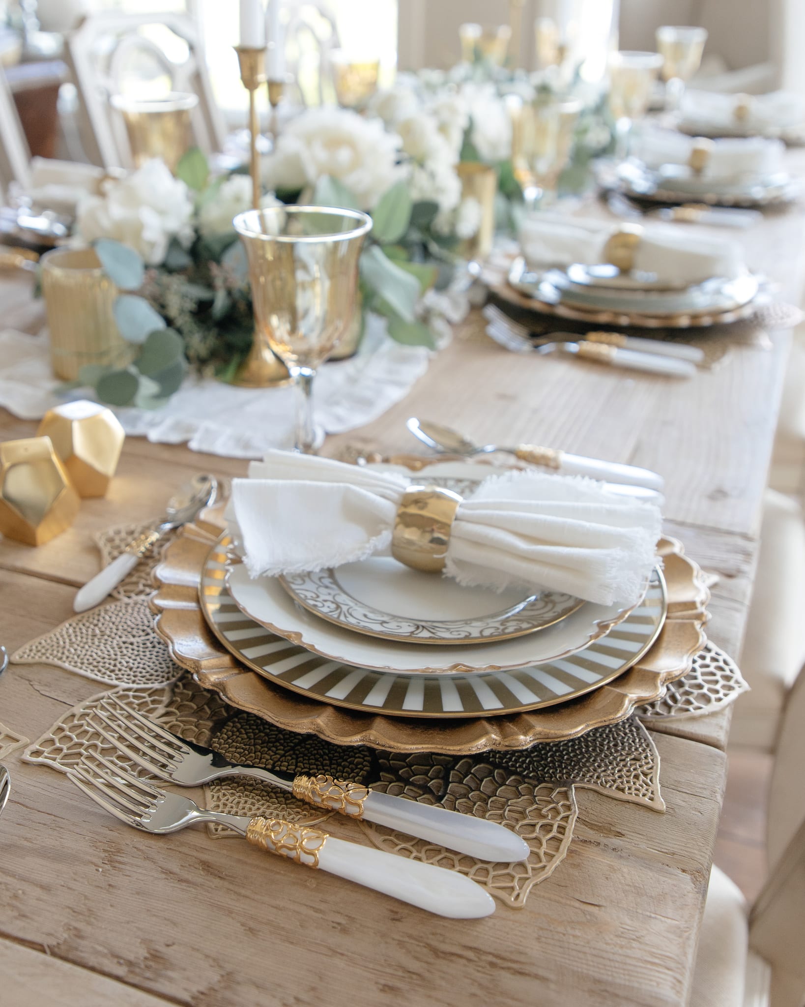 White and deals gold table