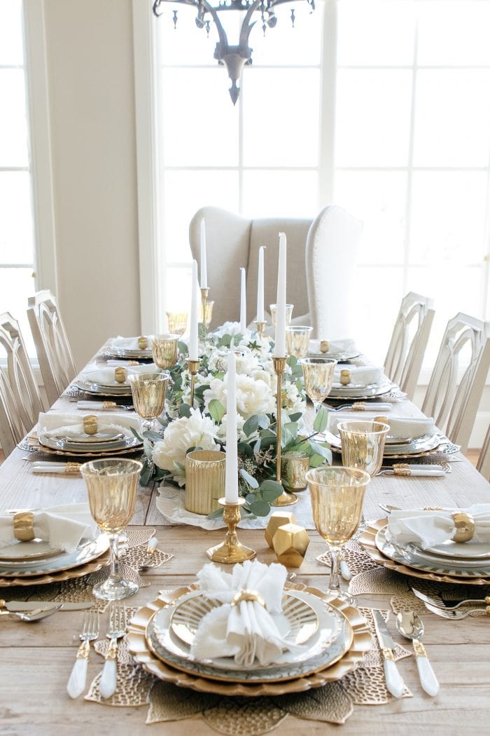 Gold and White Harvest Tablescape