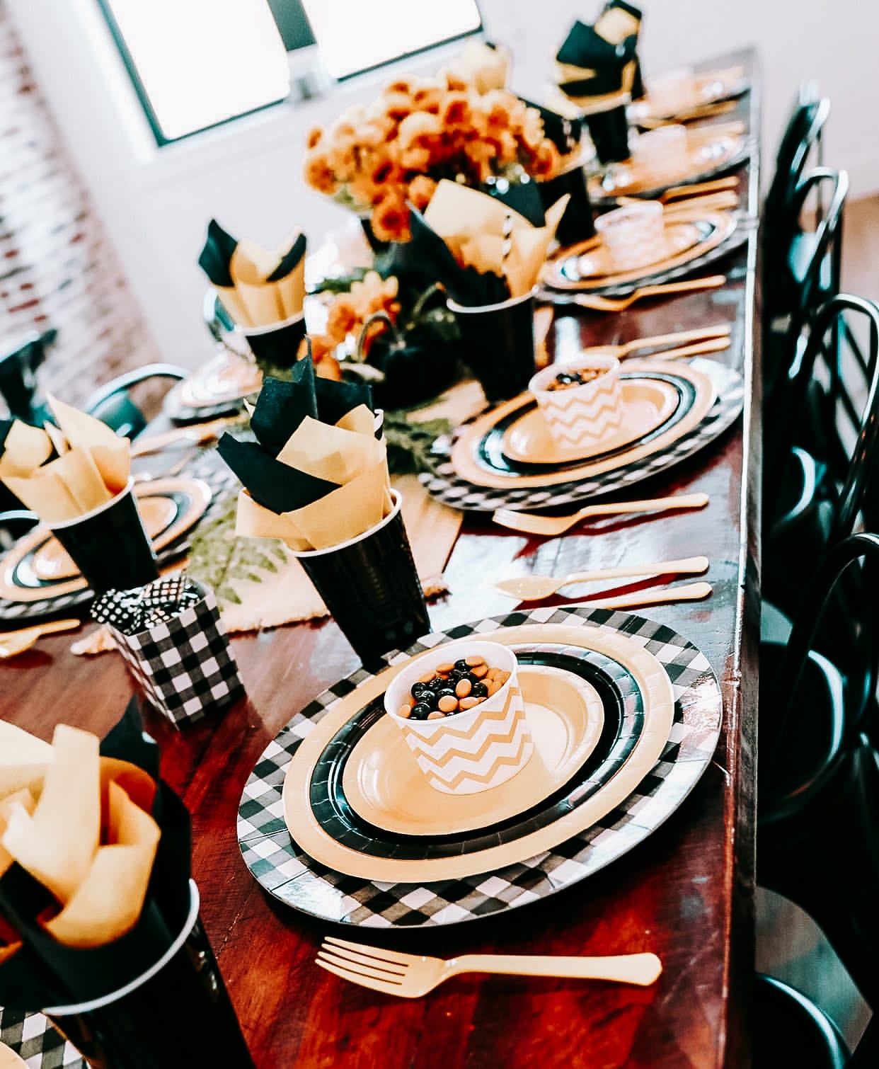 Simple Fall Tablescape  Fall Paper Plate Table Setting