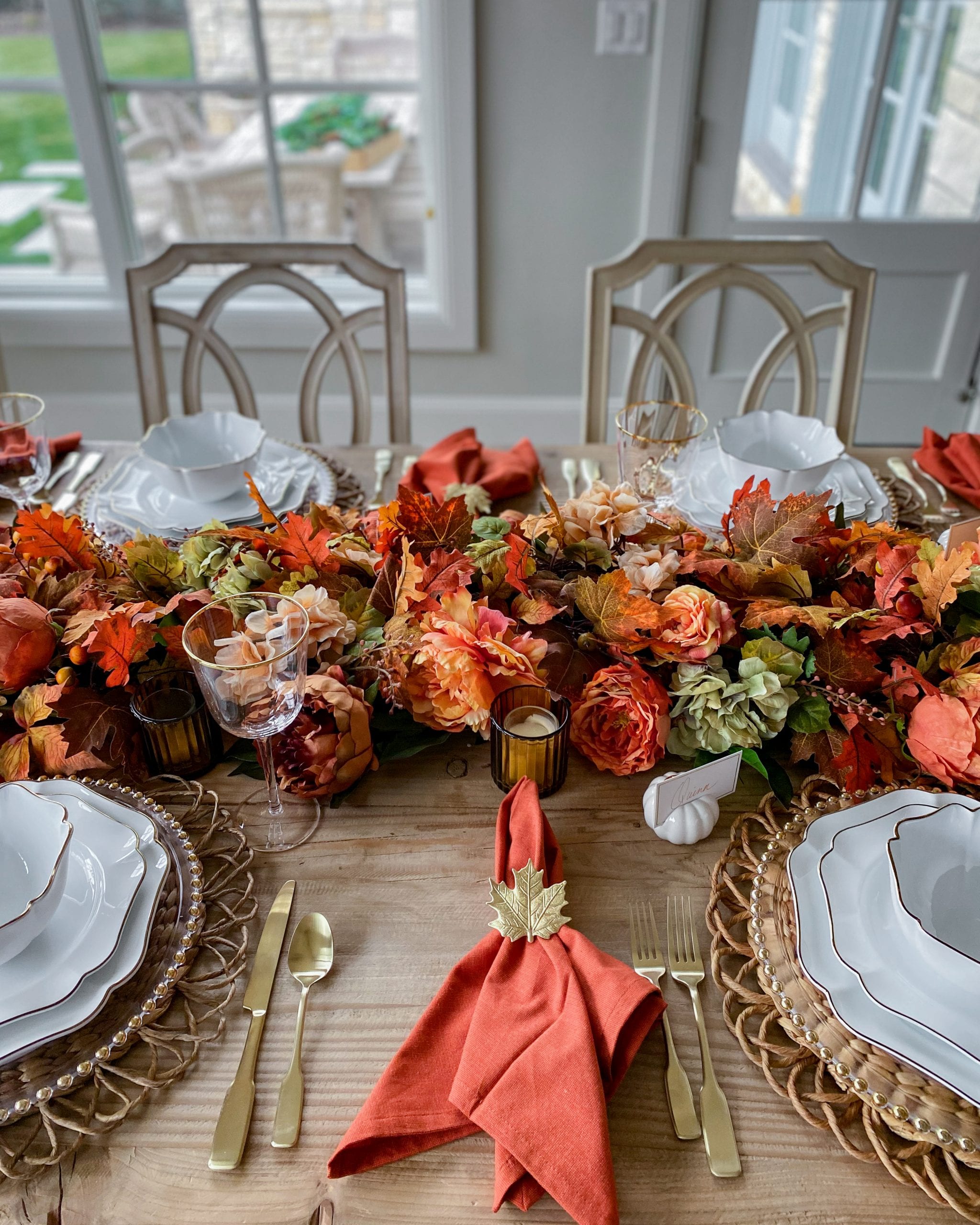 centerpiece garland table runner fall harvest thanksgiving