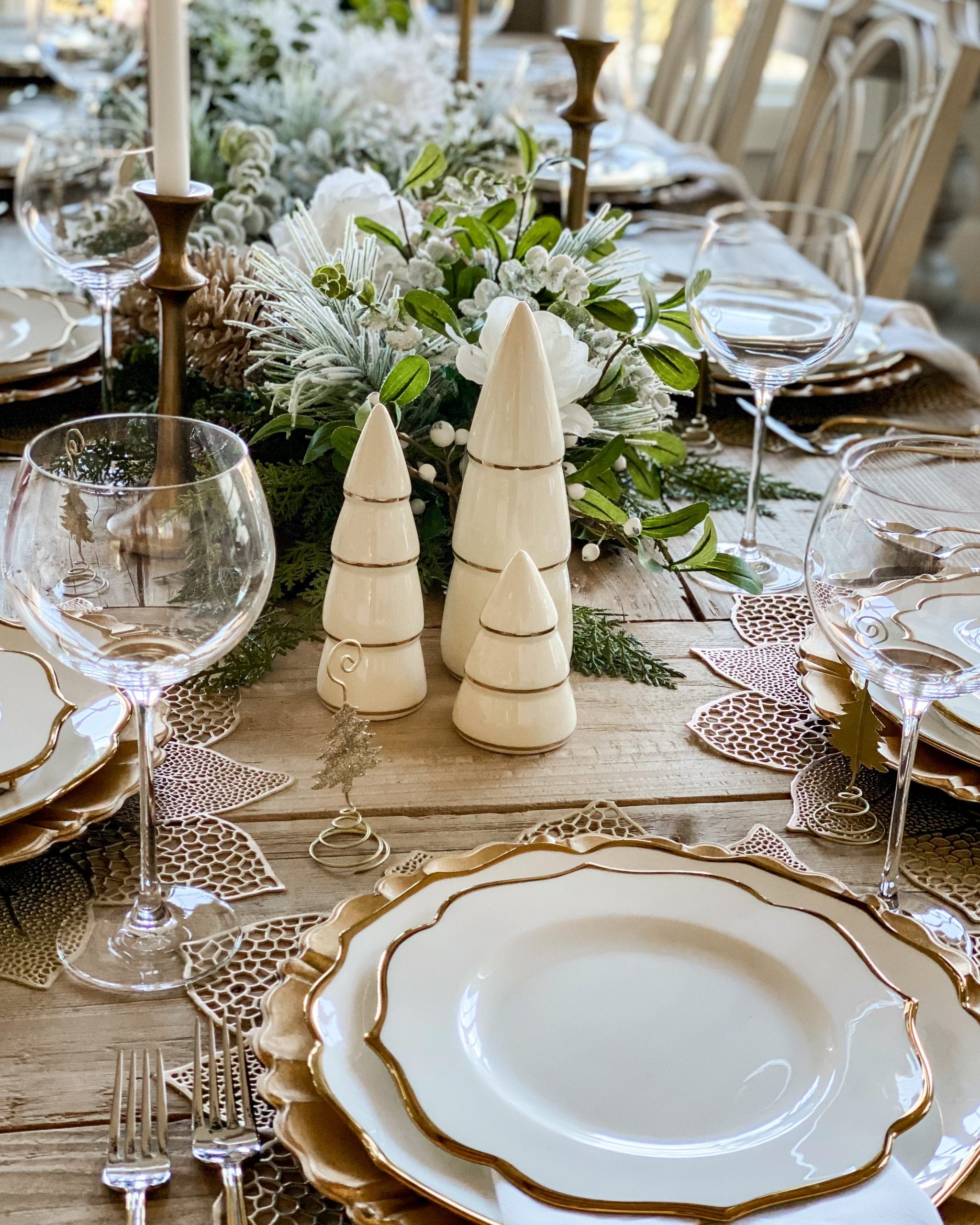 wintery white christmas trees