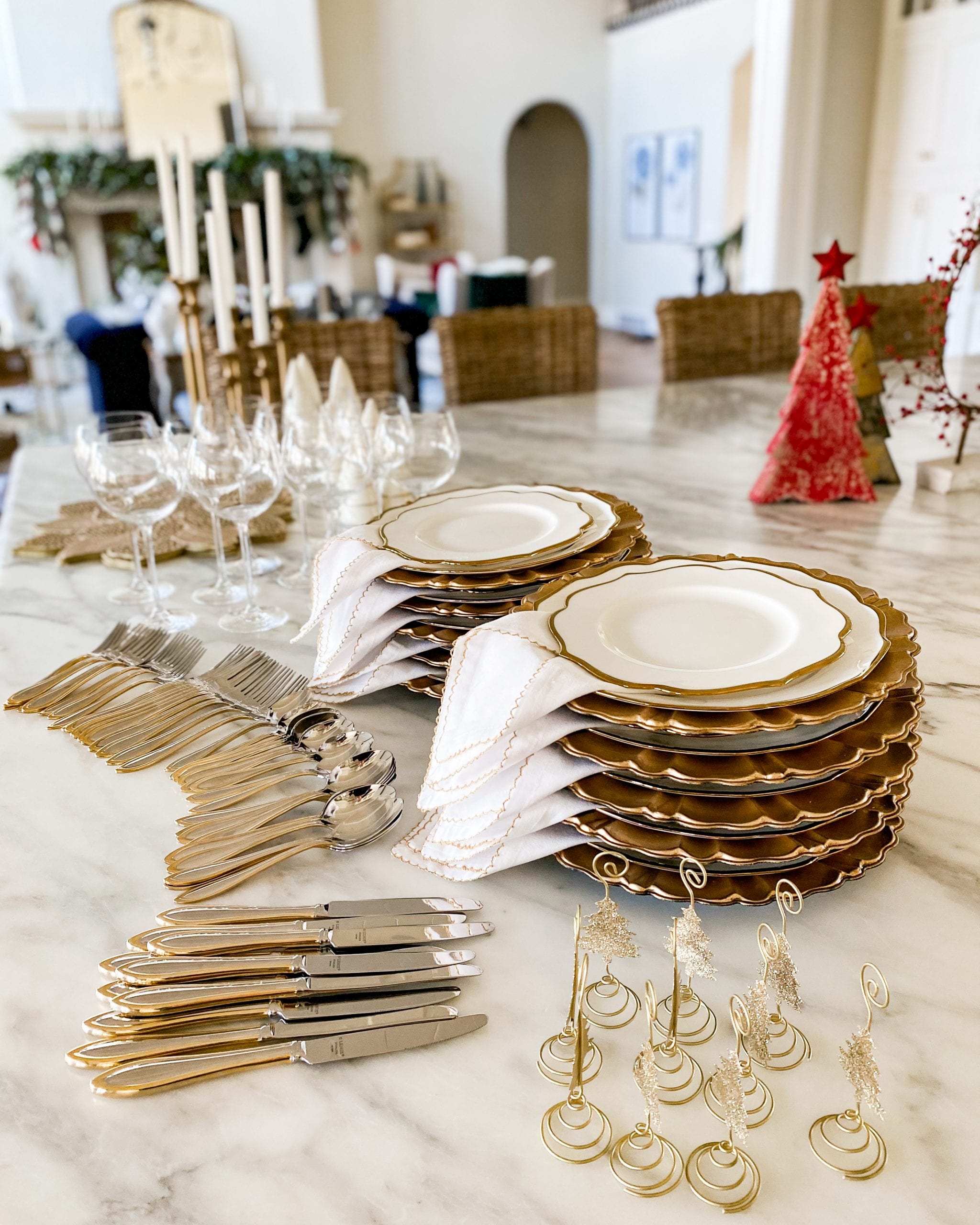 prepping for the tablescape