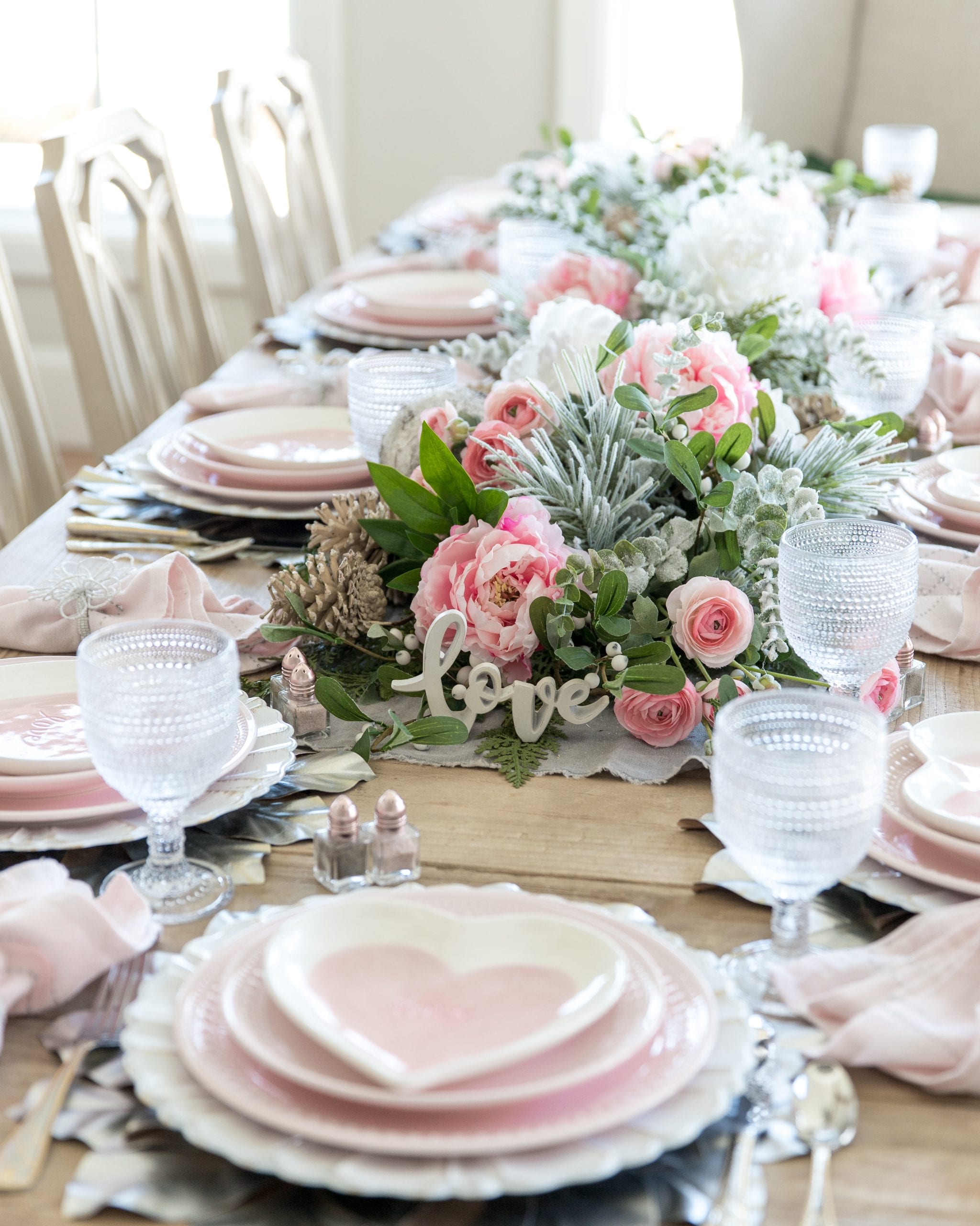 love hearts tablescape