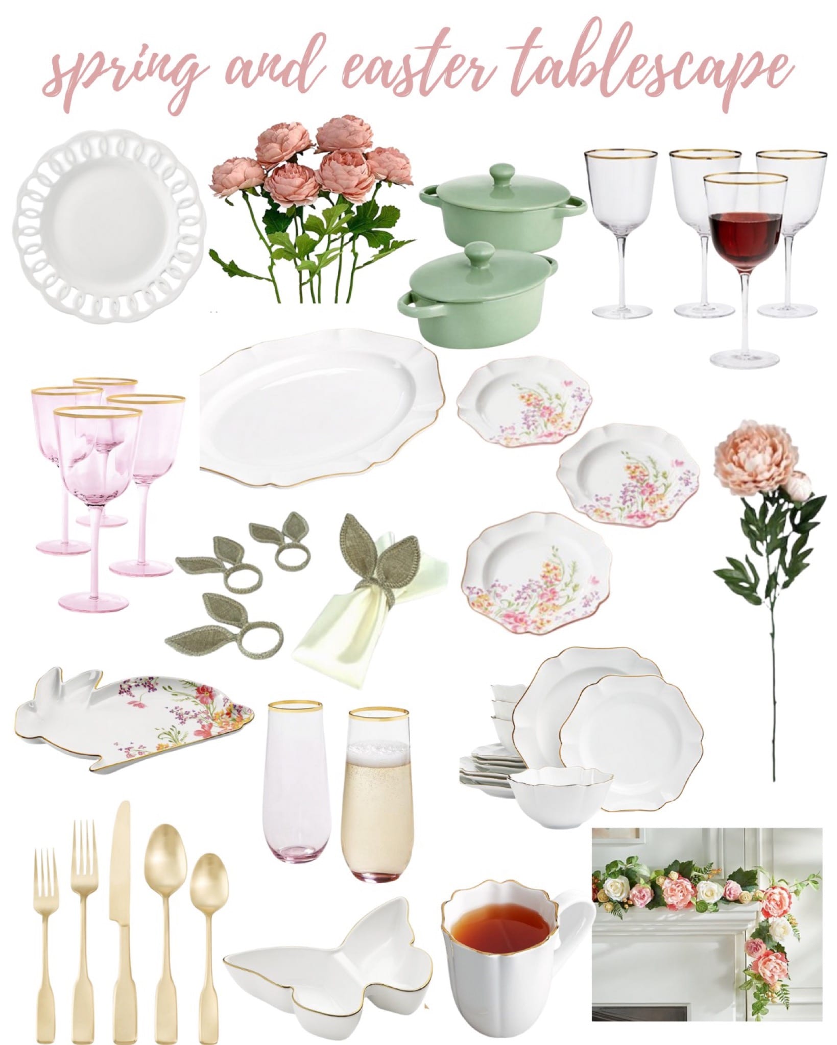 spring and easter tablescape