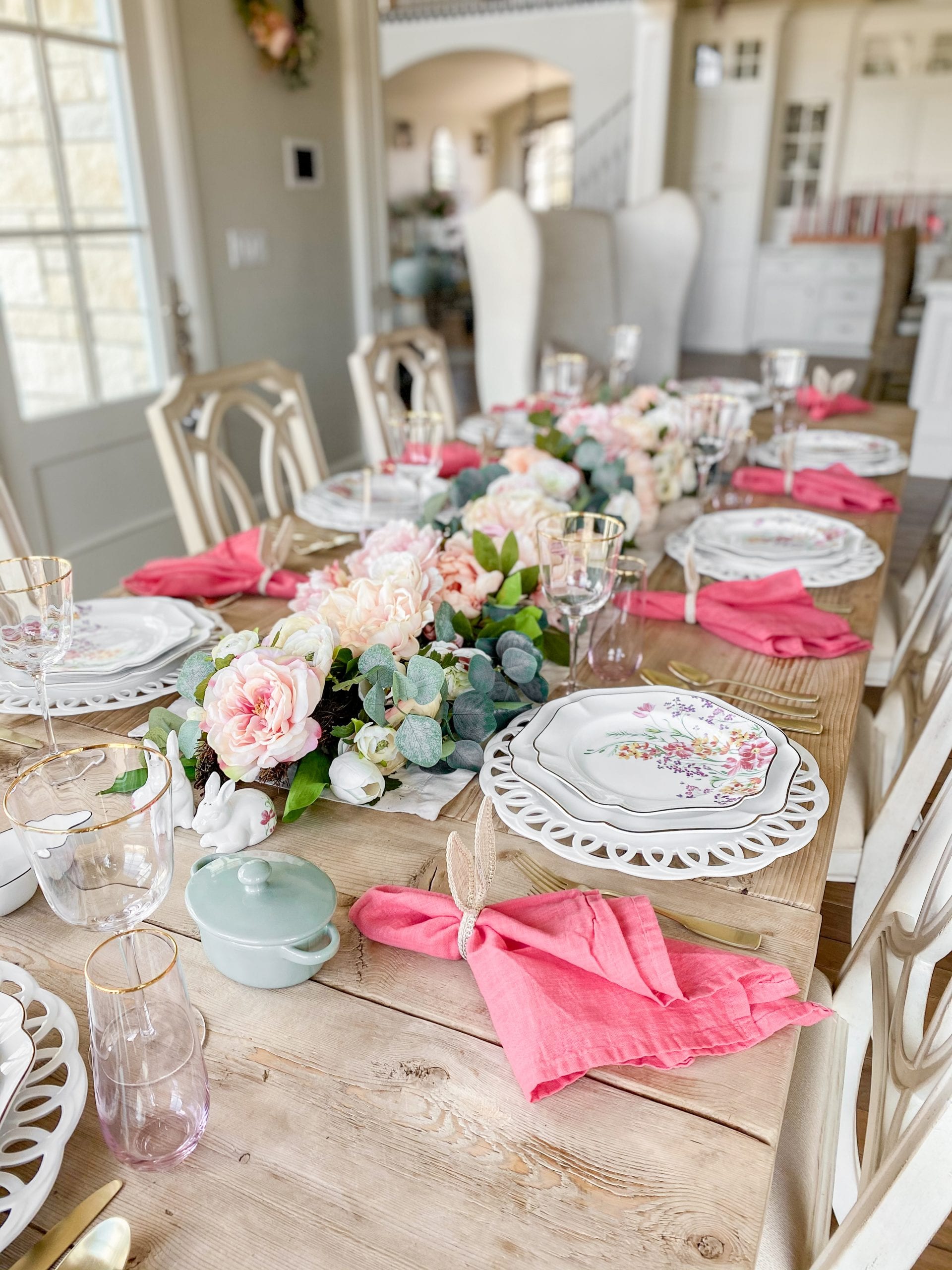 spring easter tablescape