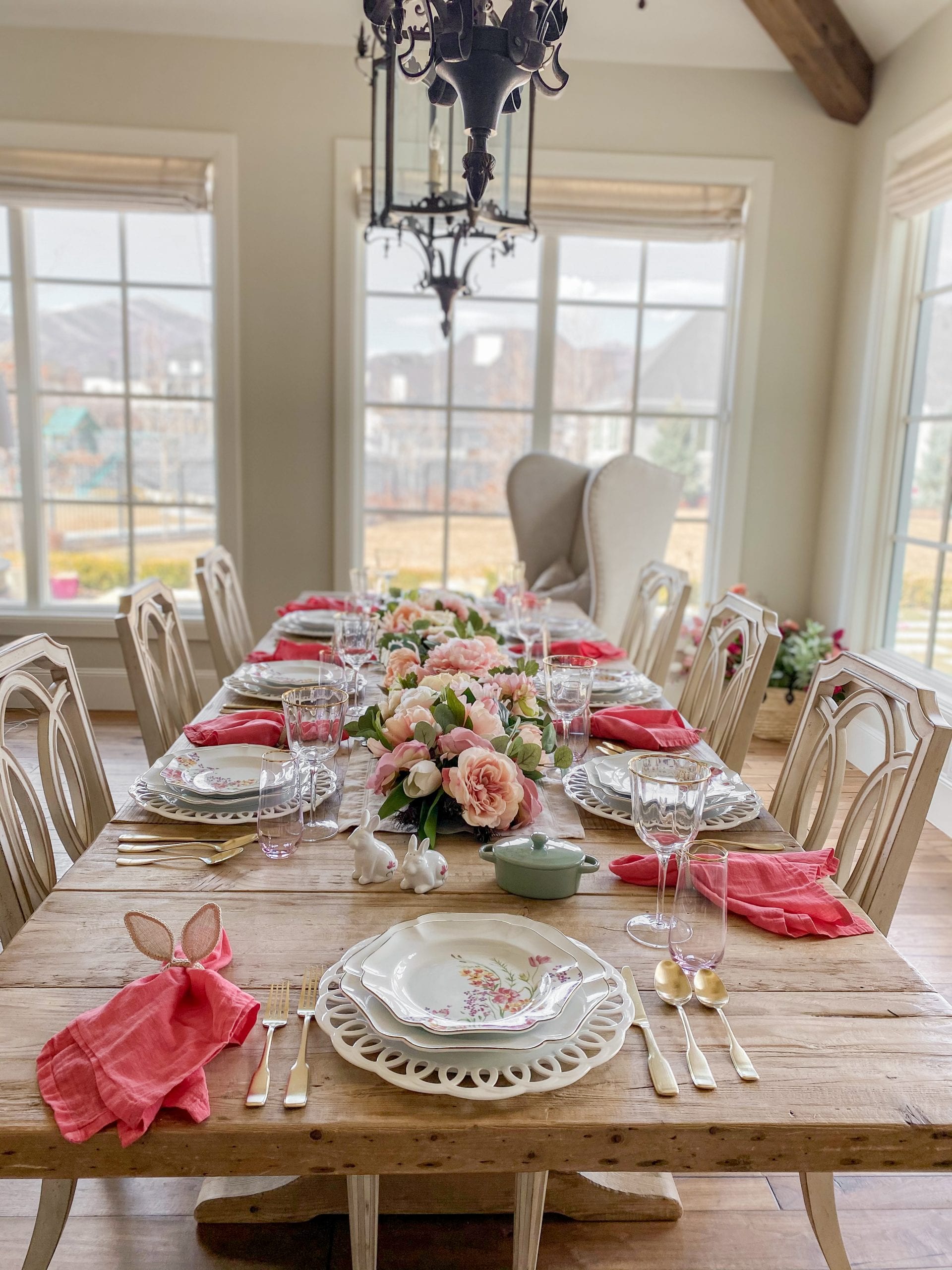 spring floral tablescape