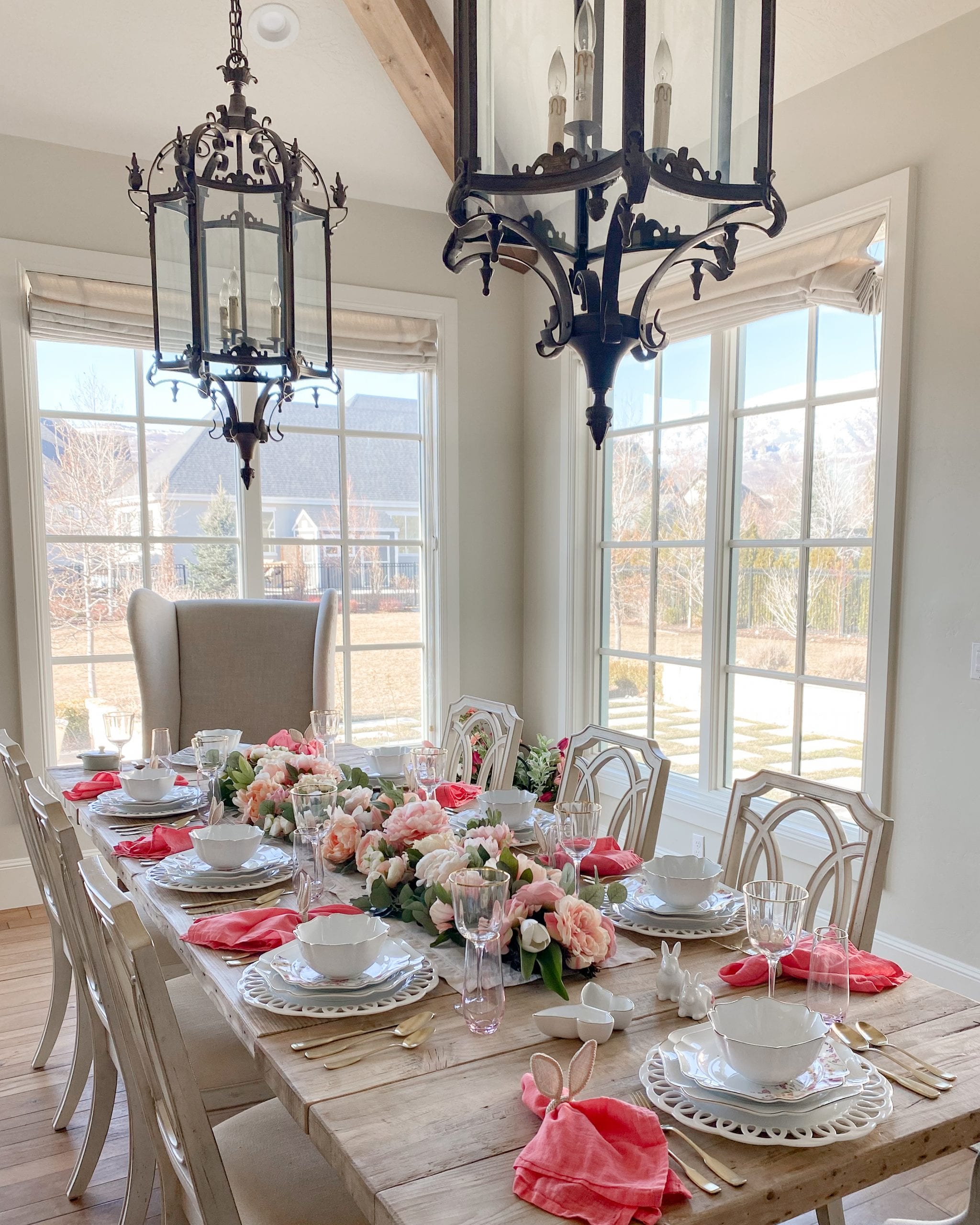 spring easter tablescape