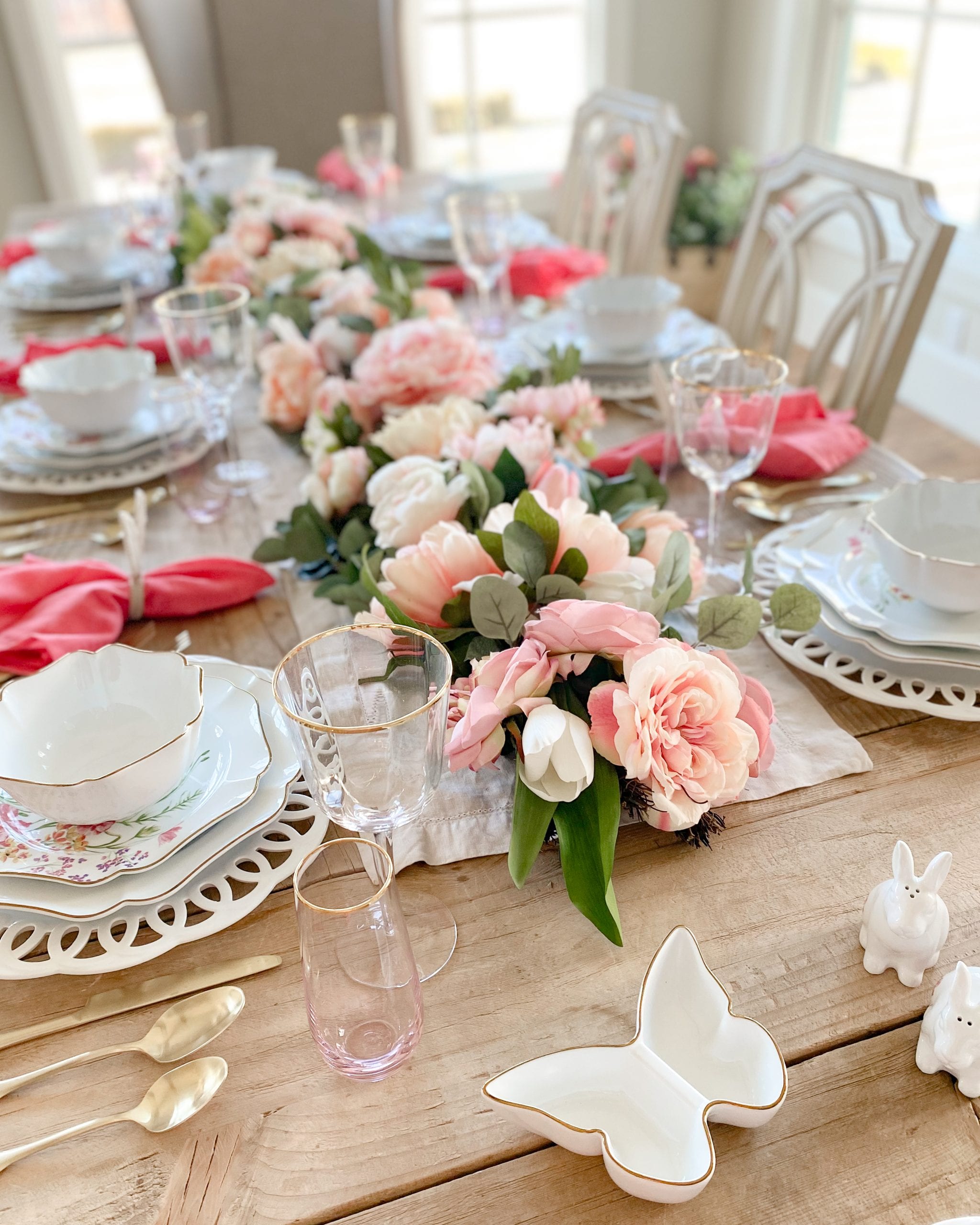 spring easter tablescape