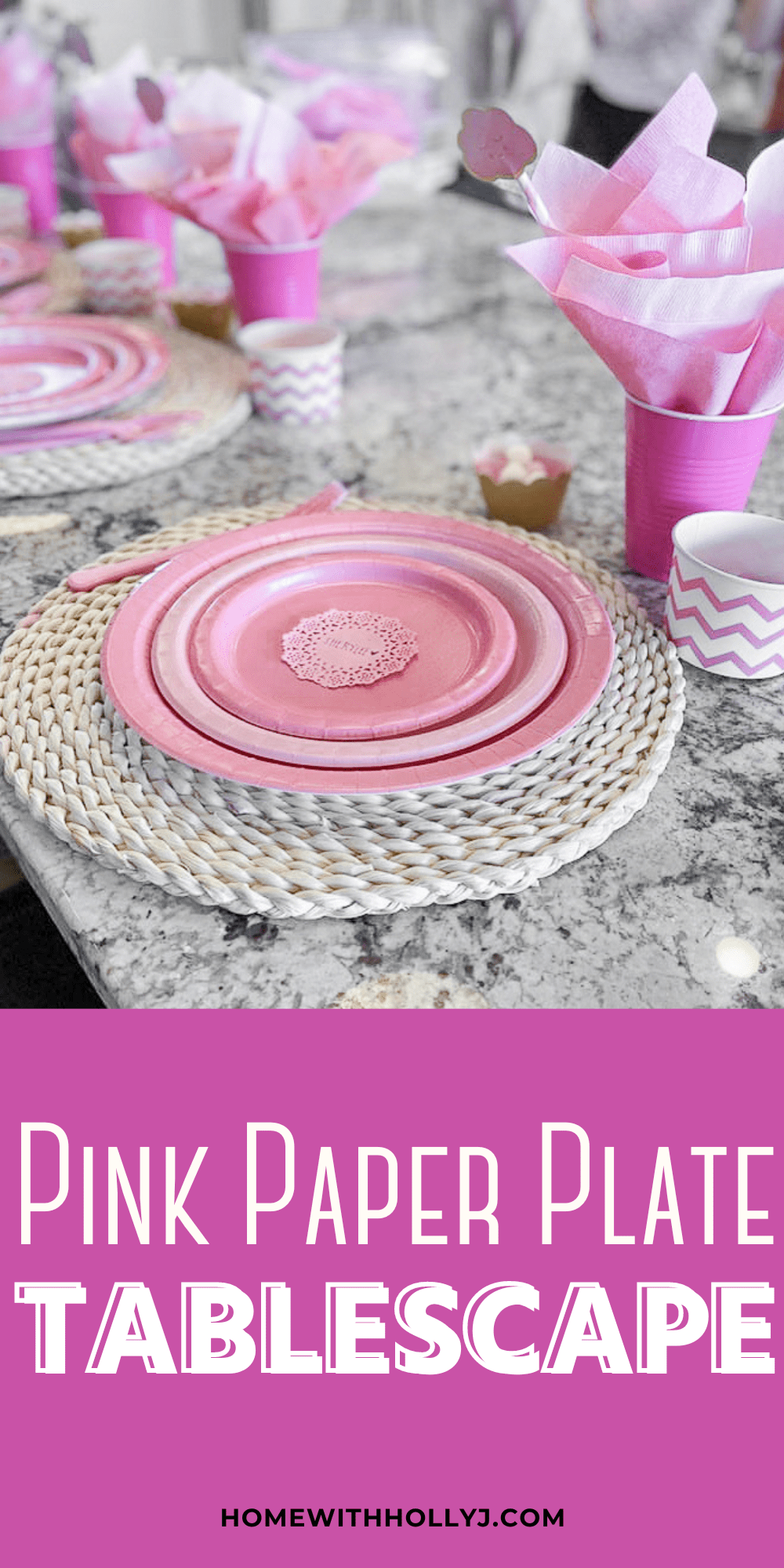 You don't need fancy china to set a beautiful table. Elevate our dining experience with a pink paper plate tablescape. Check it out now.