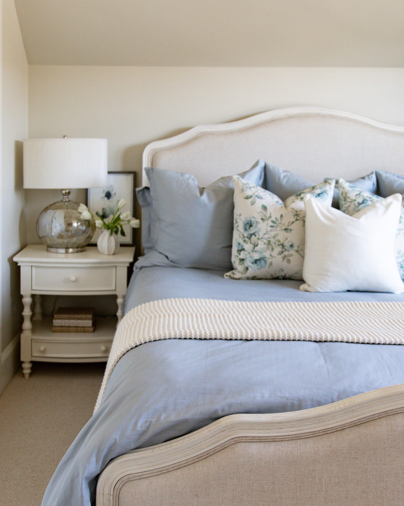 light blue bedding