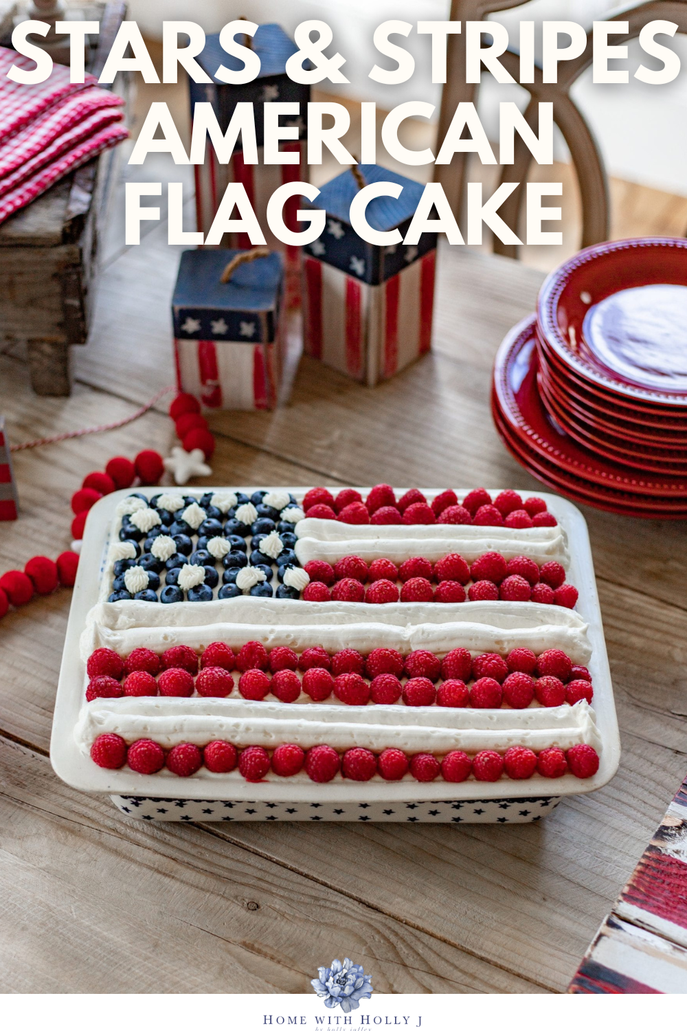 Sharing how I made this easy-to-decorate Stars and Stripes American Flag Cake recipe for any patriotic event. Learn more here.