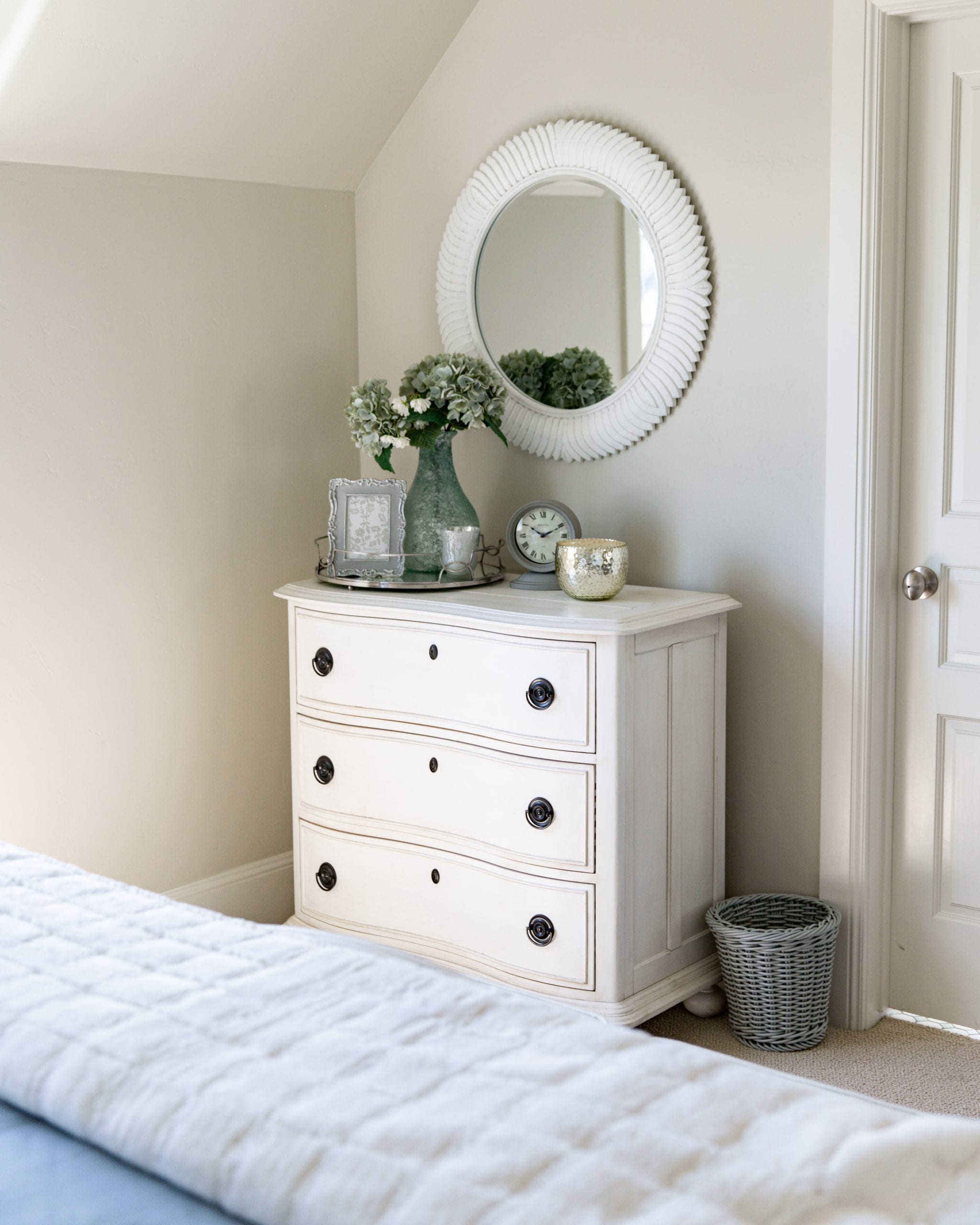 flowers on dresser