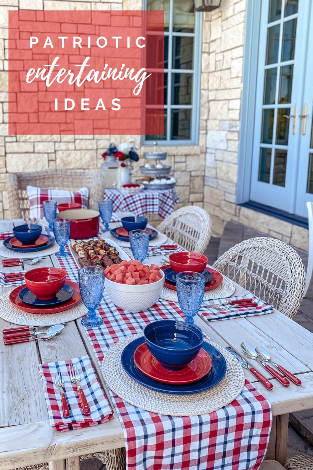 Fourth of July patriotic dining table