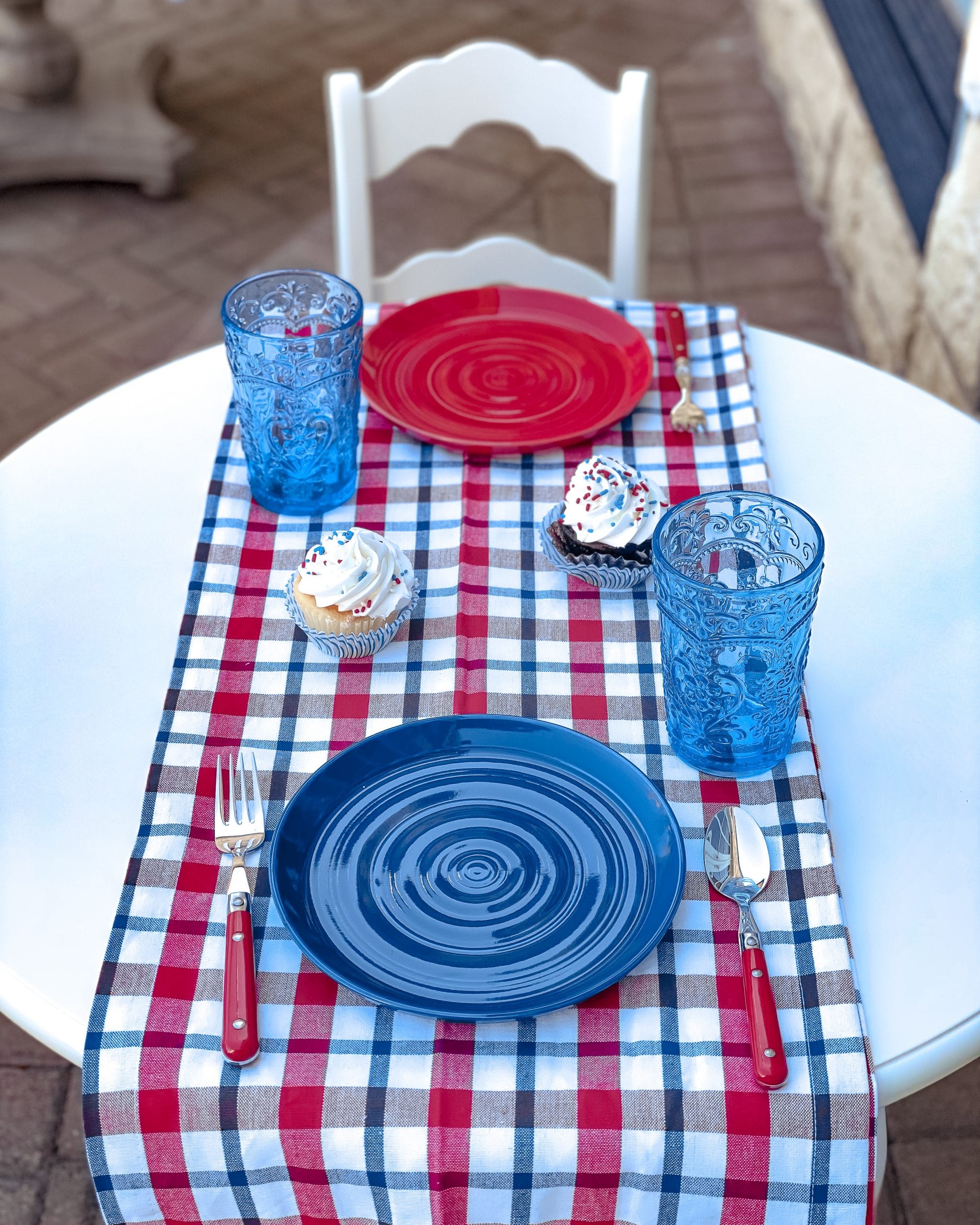 red white blue children's table