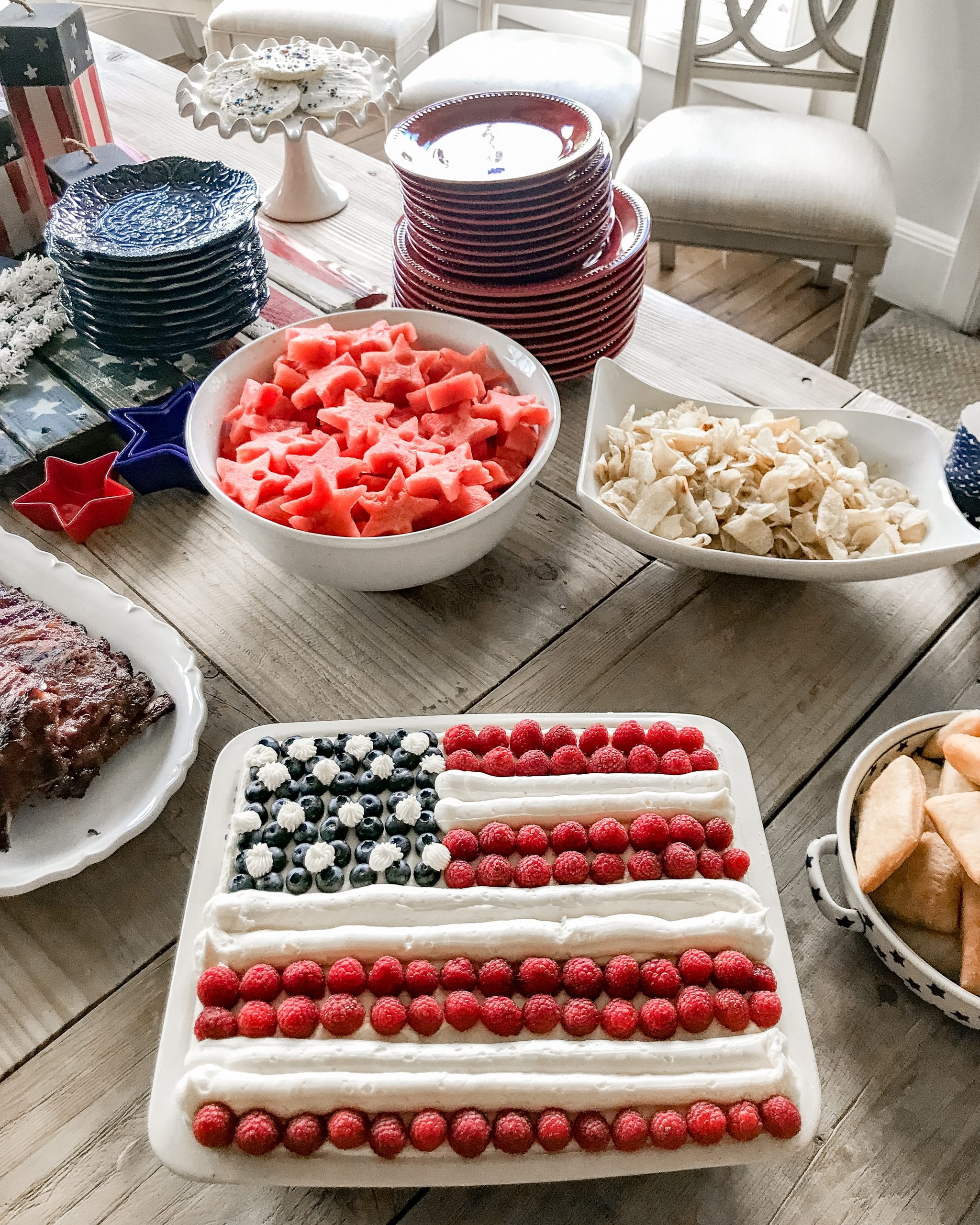 fourth of july flag cake