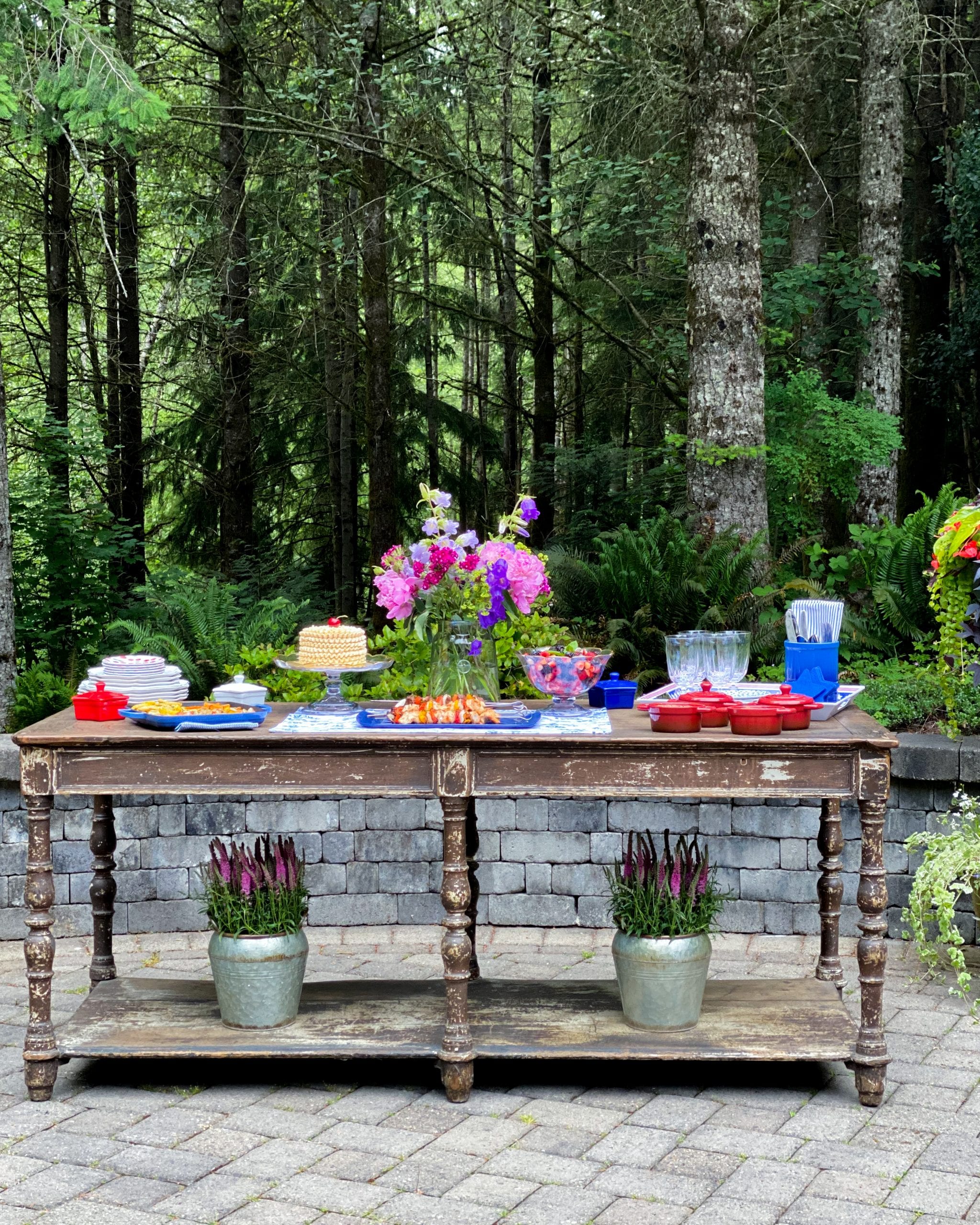 outdoor serving table