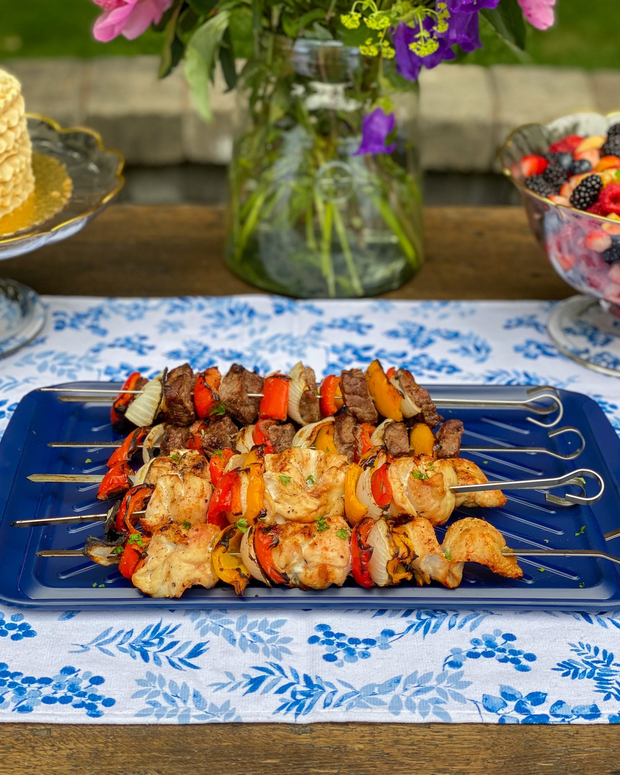 chicken beef skewers