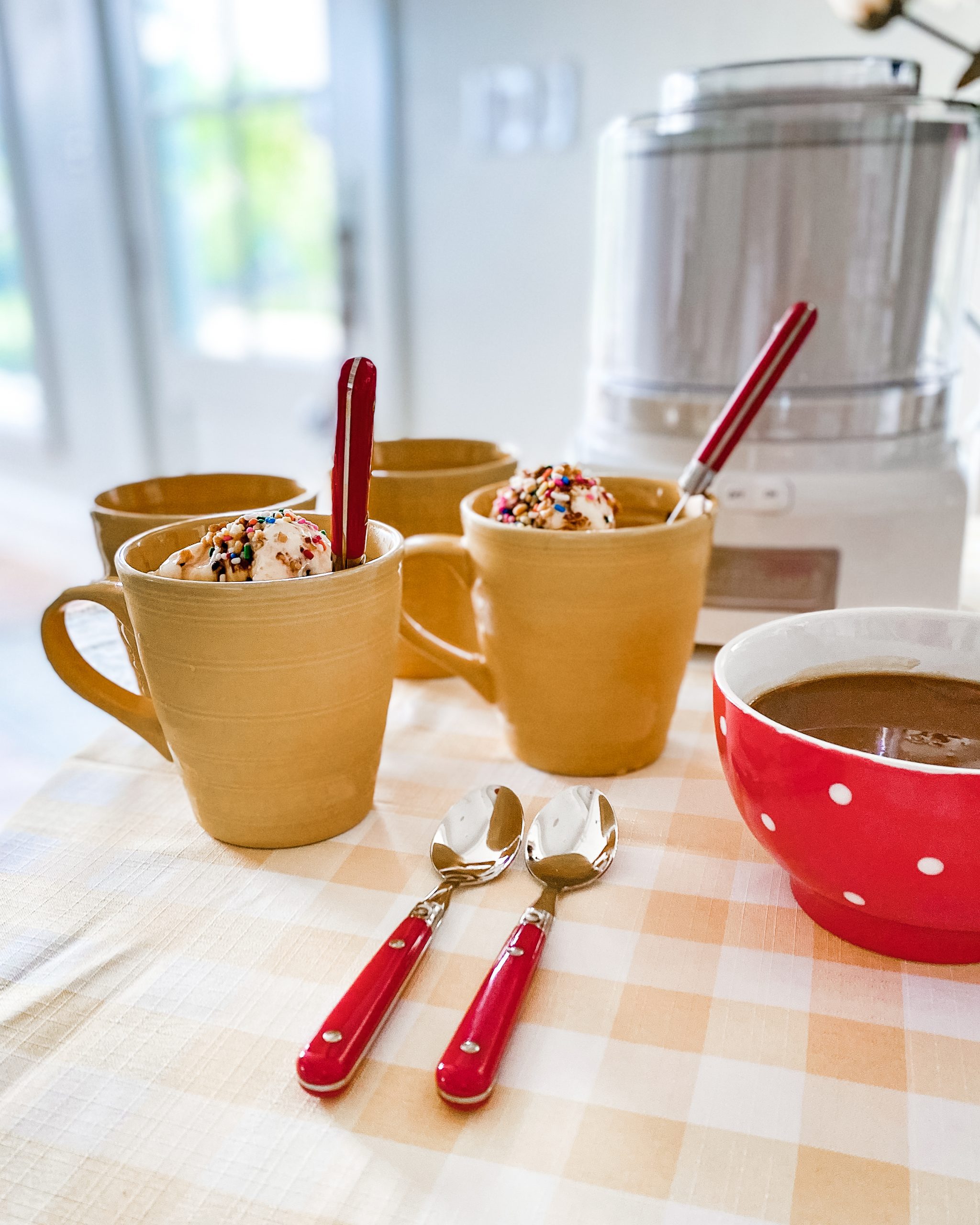 homemade ice cream sundaes