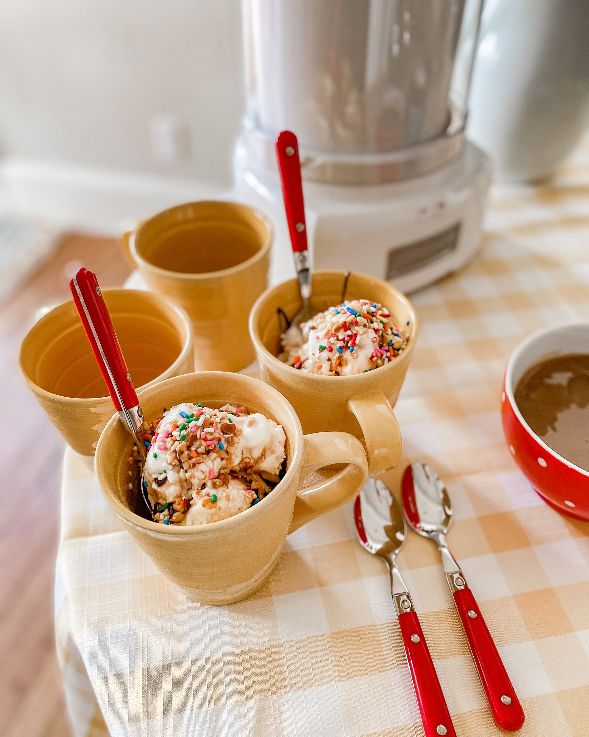 homemade ice cream sundaes