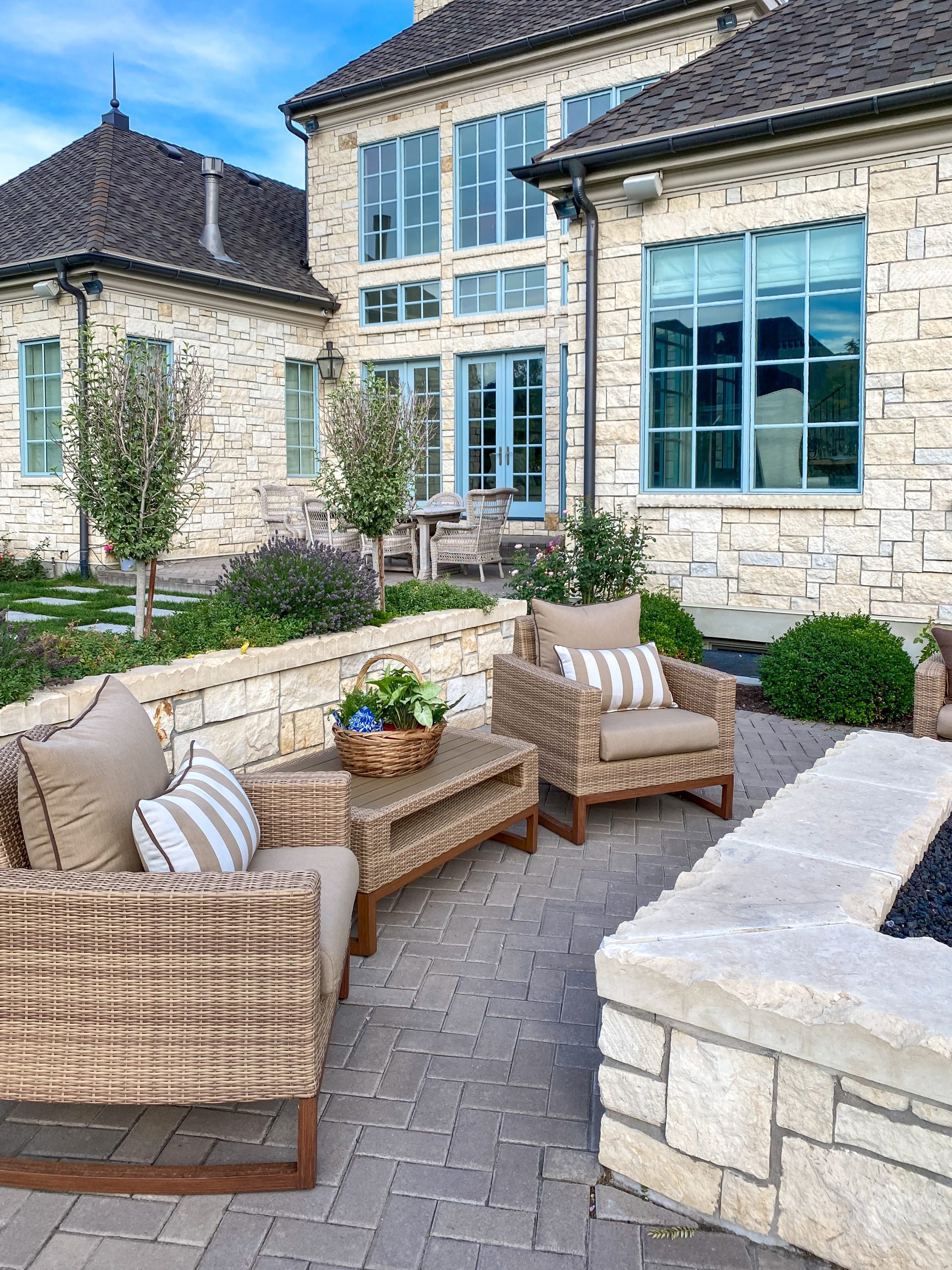 outdoor patio furniture fire pit backyard spaces