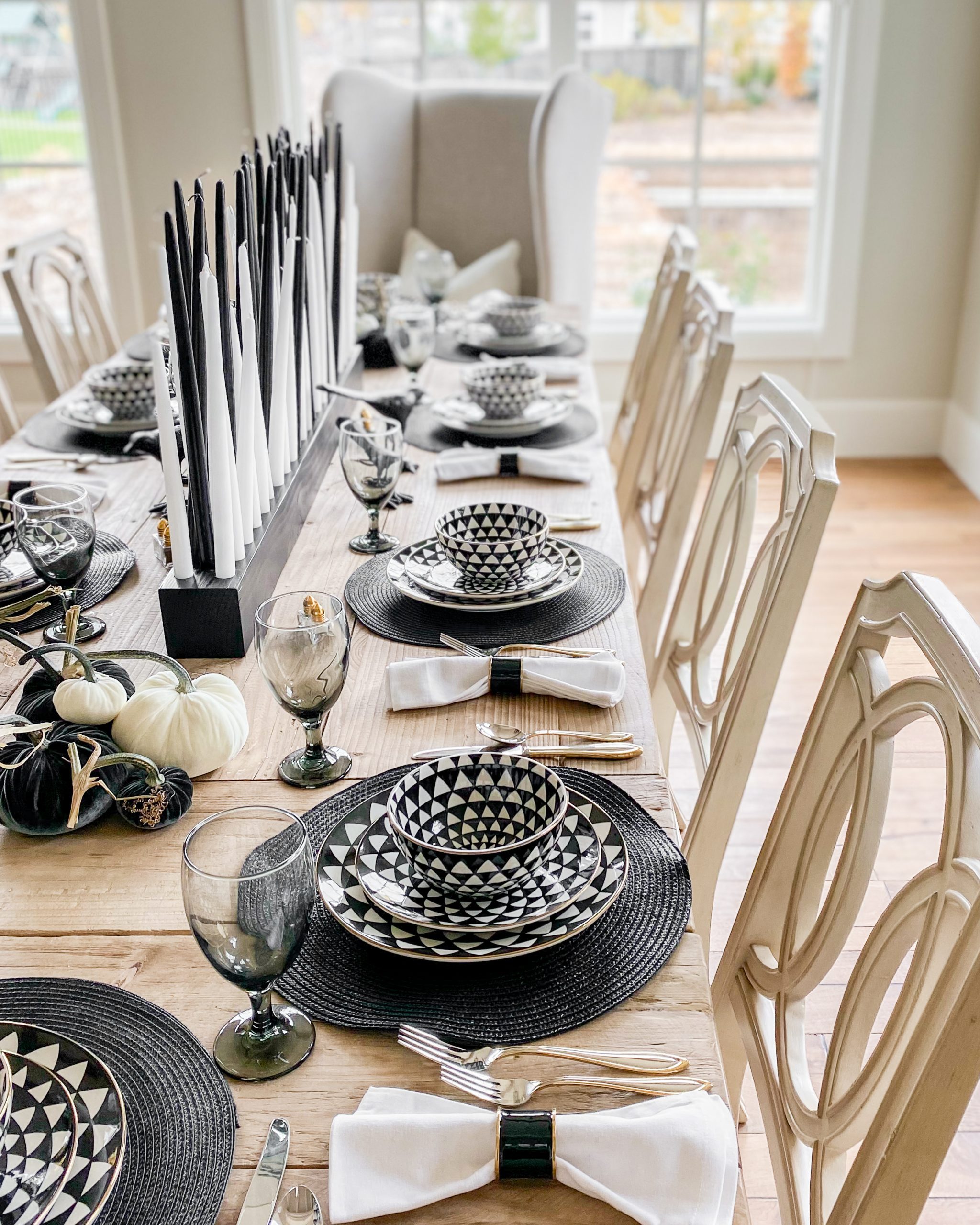 styled dining table place settings