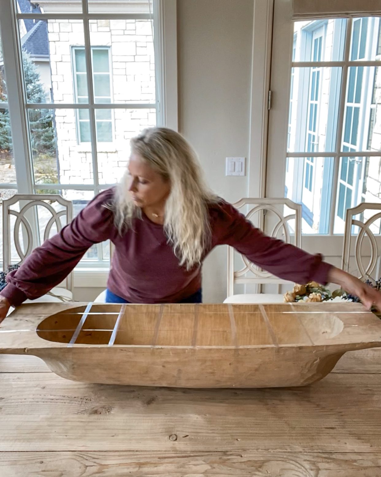 DIY dough bowl centerpiece