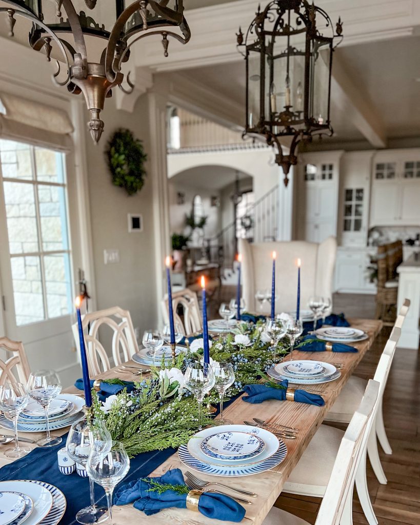 winter themed tablescape