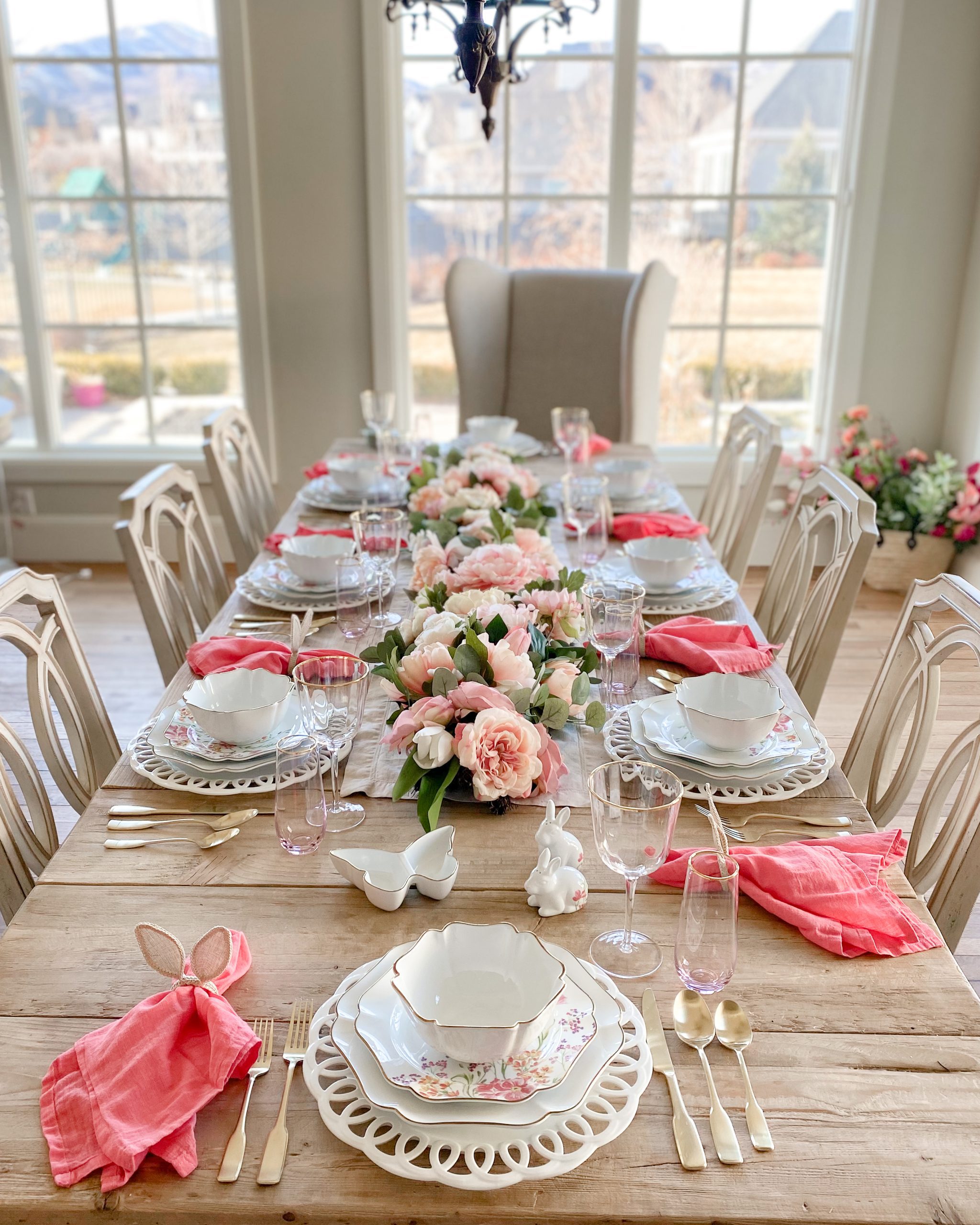 easter spring tablescape