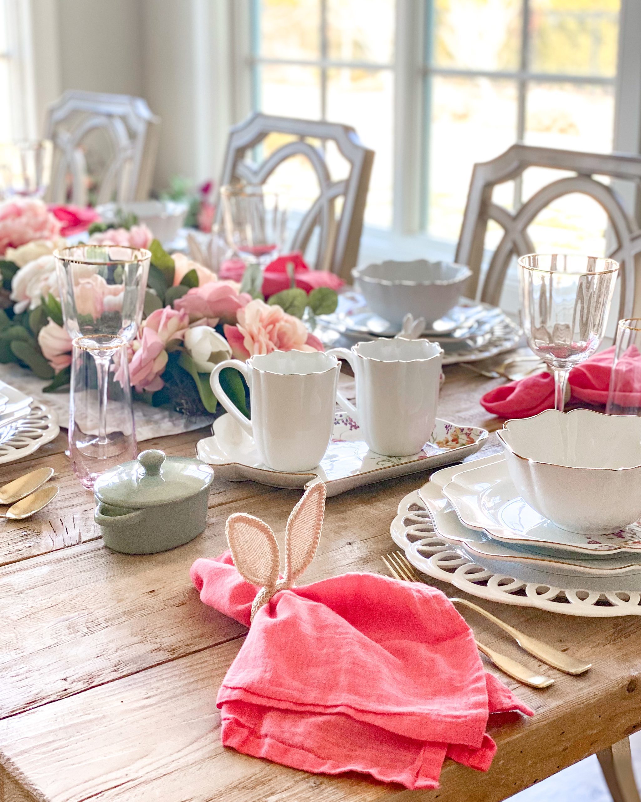 spring easter tablescape