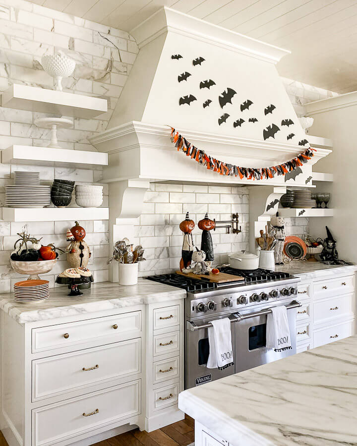 Halloween black and orange kitchen counters