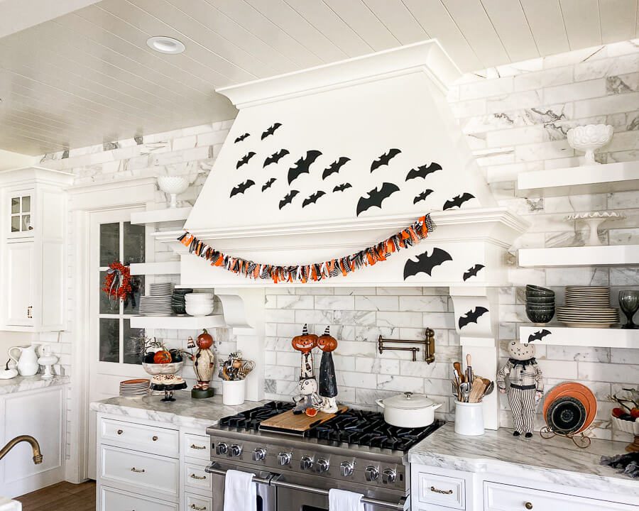 Halloween black and orange kitchen