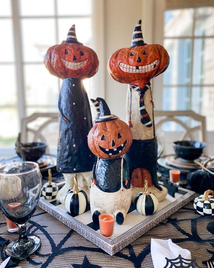 Halloween tablescape pumpkin vignette
