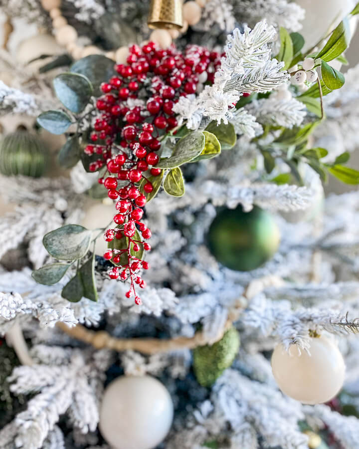 Living Room Christmas Decor Ideas close up of stems on the tree