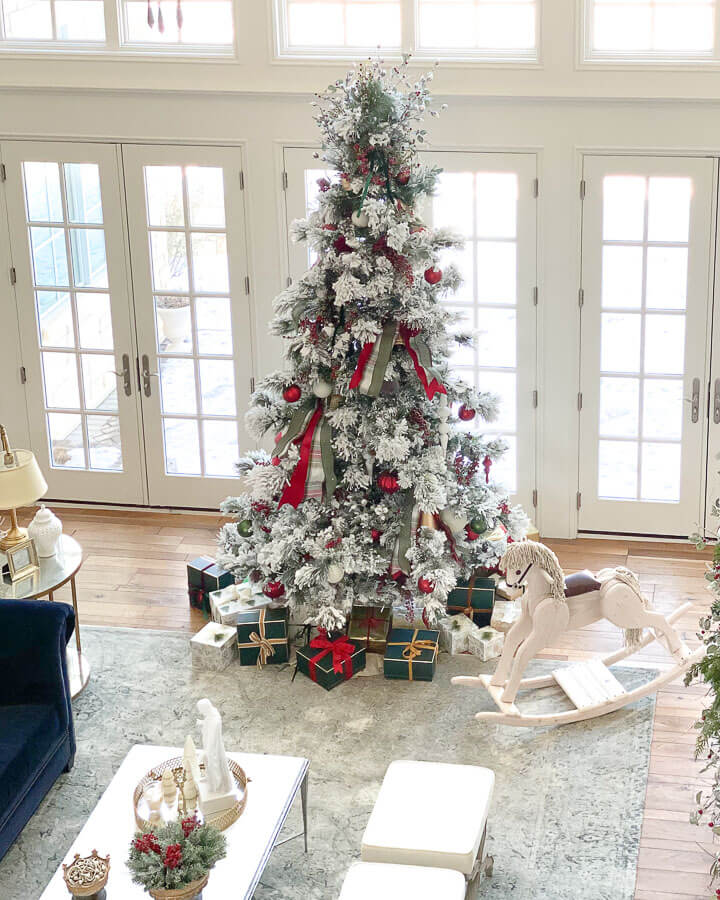 Living Room Christmas Decor Ideas Christmas tree from above