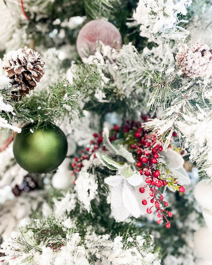 Living Room Christmas Decor Ideas close up of green ornament