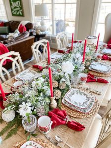 Red and Green Christmas Tablescape - Home With Holly J