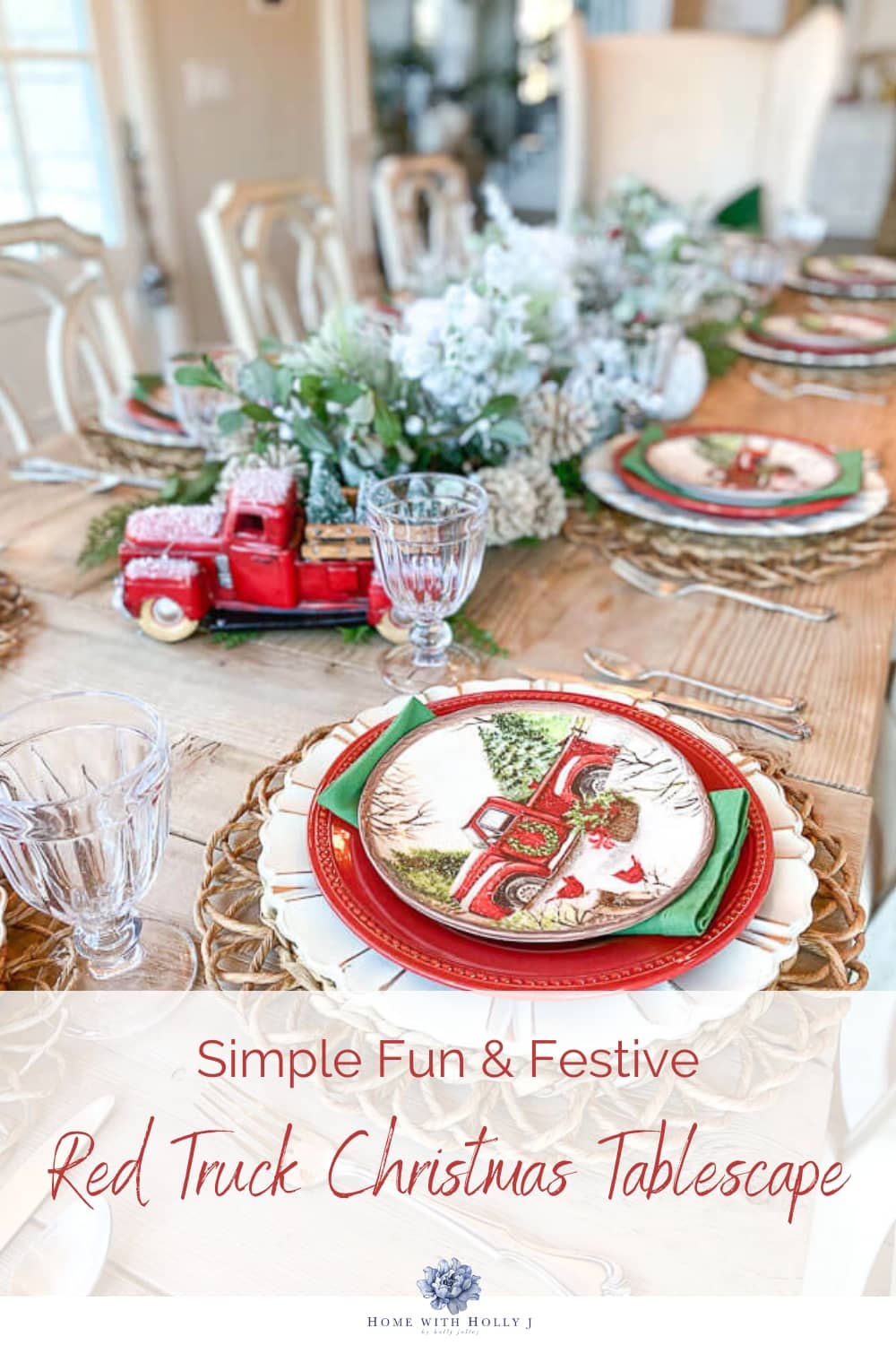 If you're looking for a fun take on a traditional red and green tablescape, my red truck Christmas tablescape will be just what you need. Check it out in today's post.