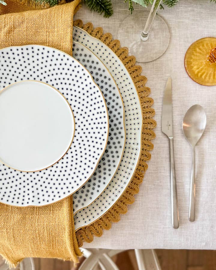 Winter Tablescapes close up of place setting