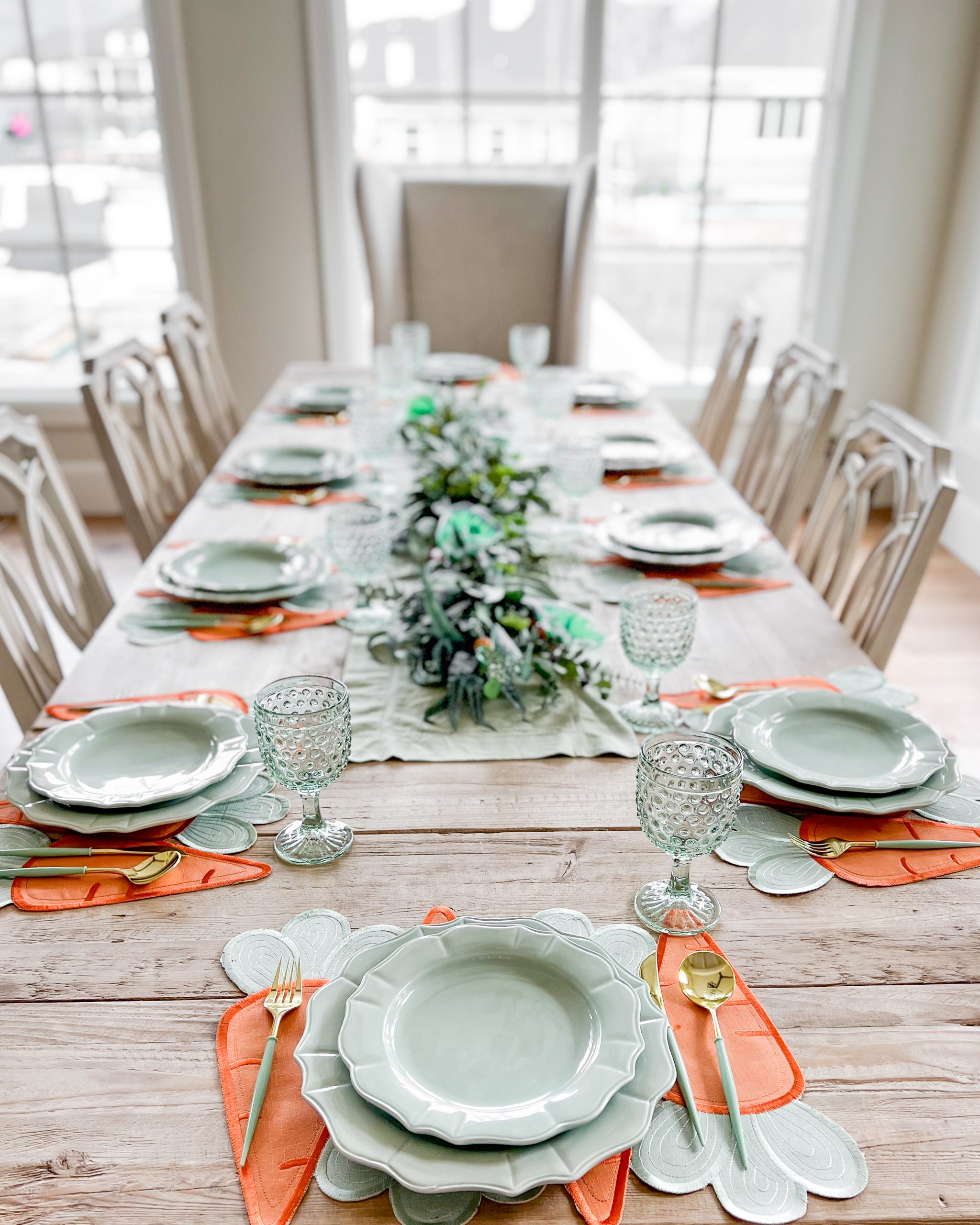 Carrot themed Easter Tablescape place setting